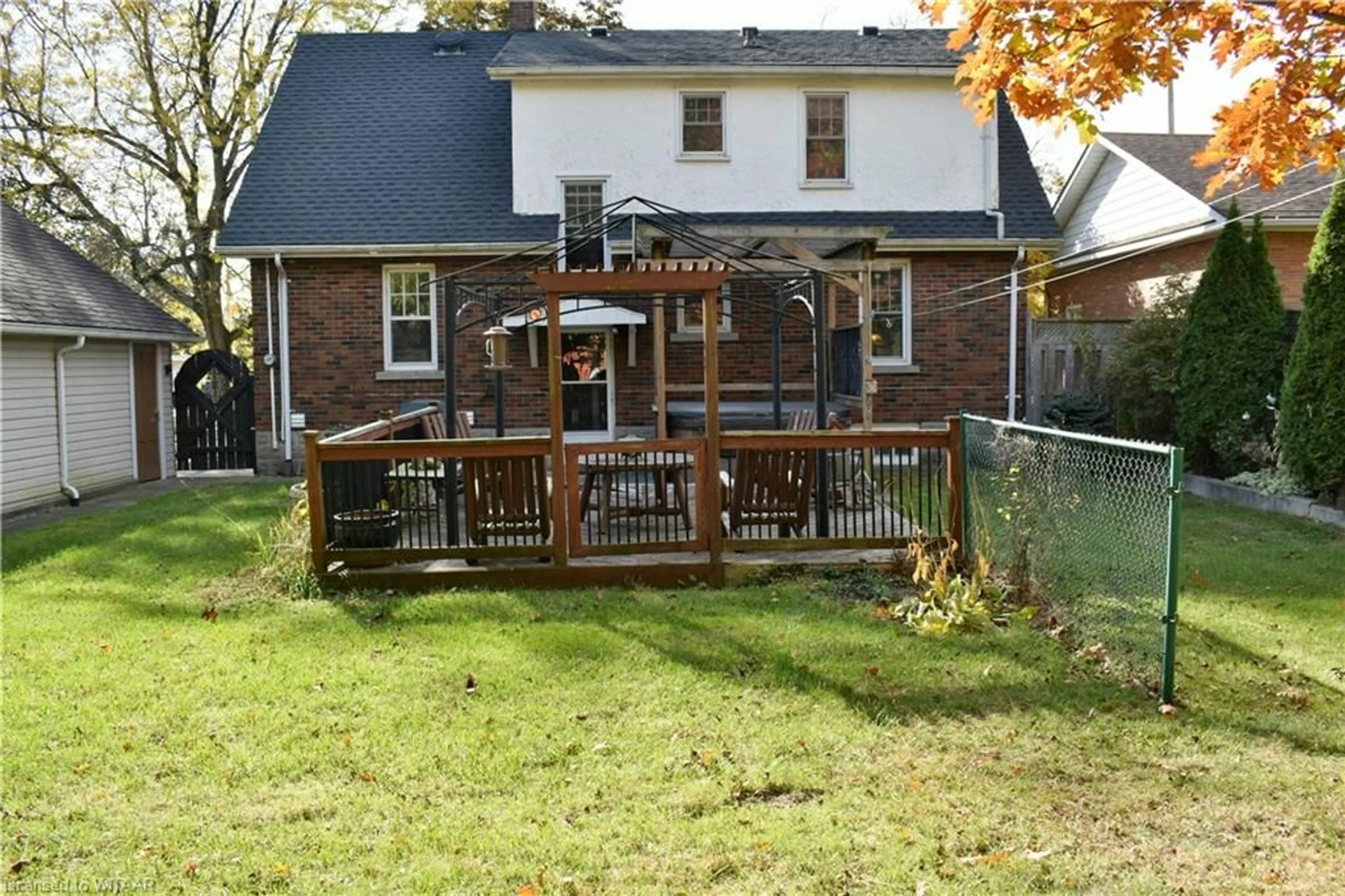 Patio, the fenced backyard for 410 Broadway St, Tillsonburg Ontario N4G 3S7