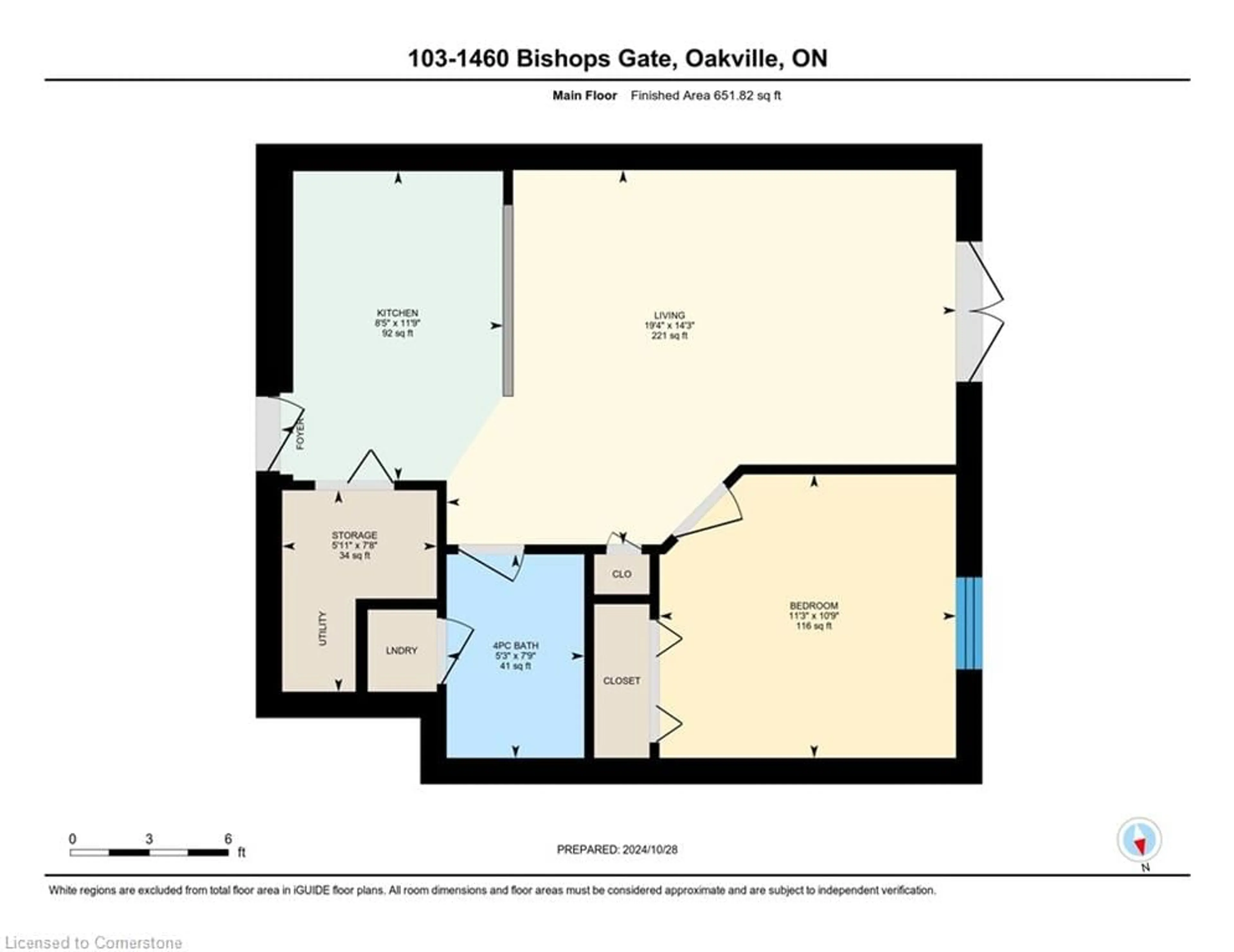 Floor plan for 1460 Bishops Gate #103, Oakville Ontario L6M 4N5