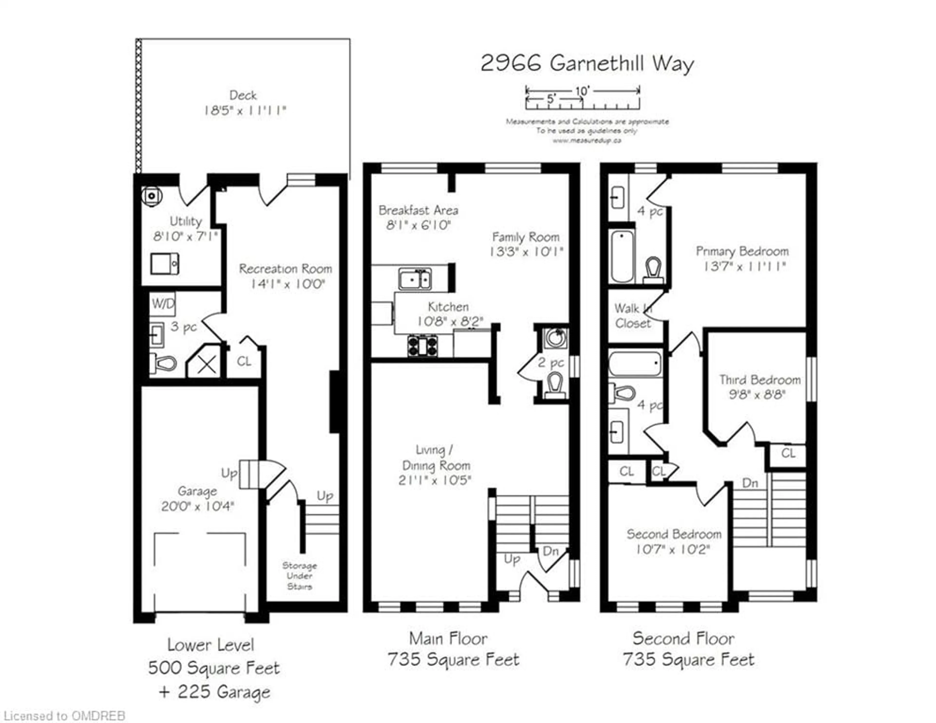 Floor plan for 2966 Garnethill Way, Oakville Ontario L6M 5E9