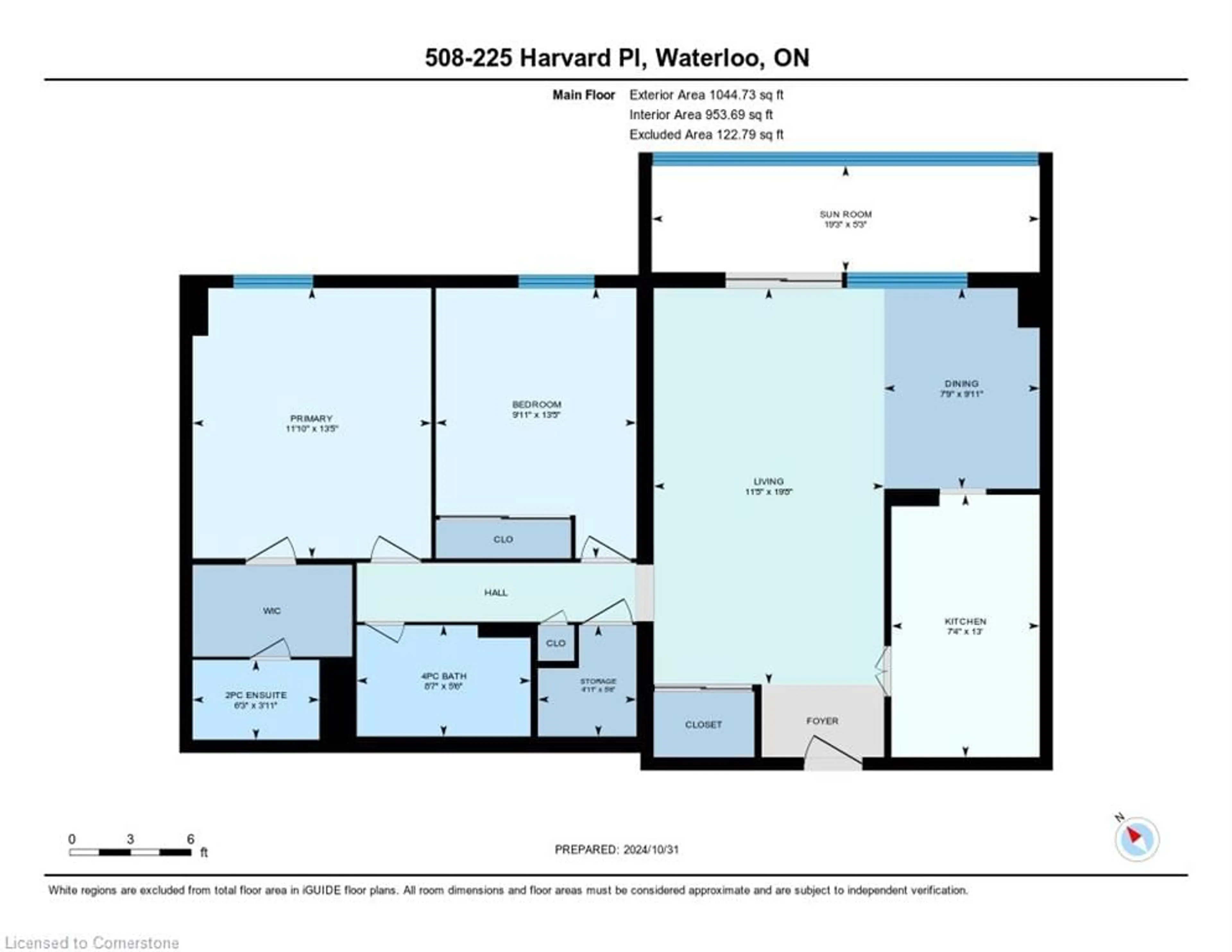 Floor plan for 225 Harvard Pl #508, Waterloo Ontario N2J 4H4