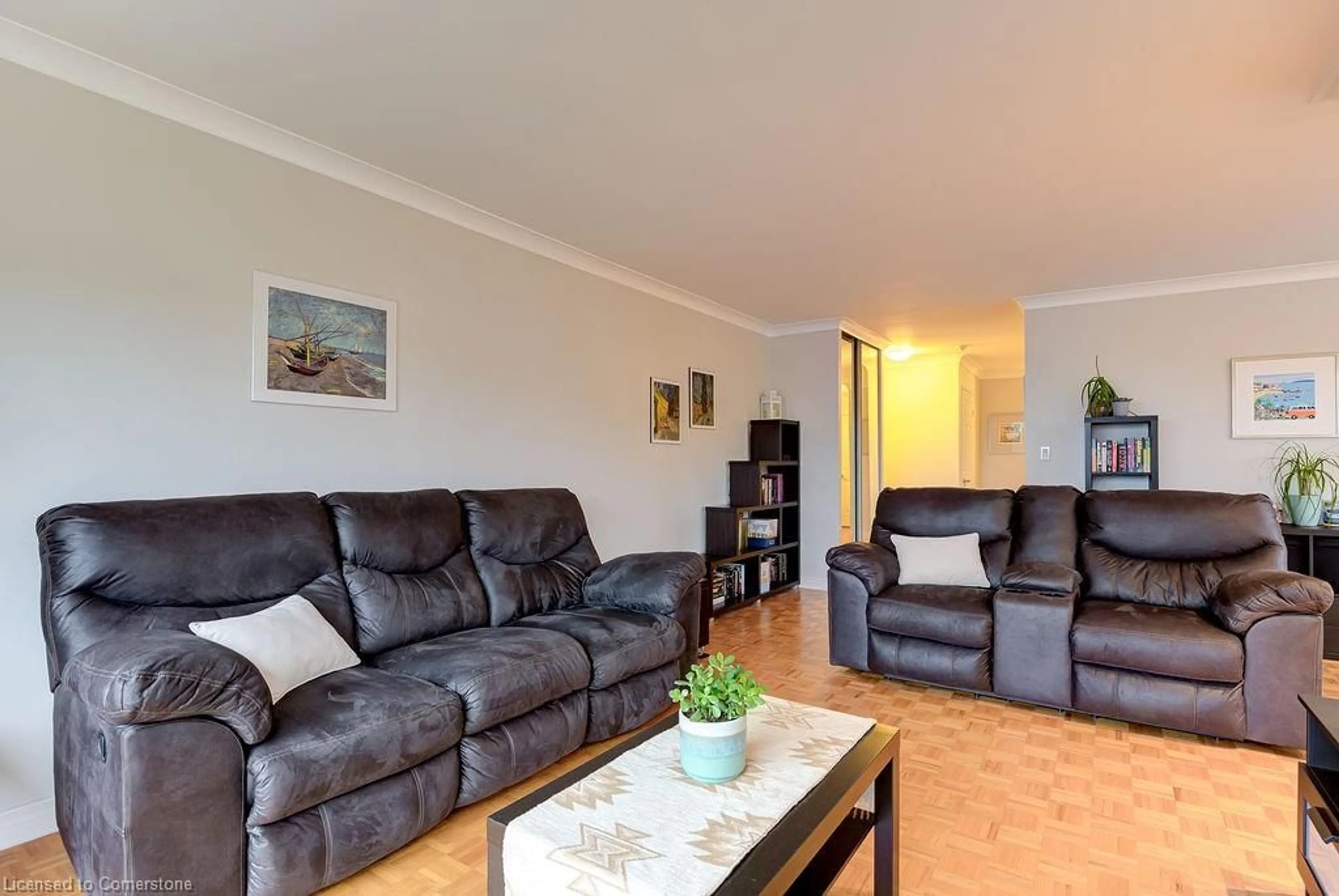 Living room, wood floors for 300 Keats Way #507, Waterloo Ontario N2L 6E6