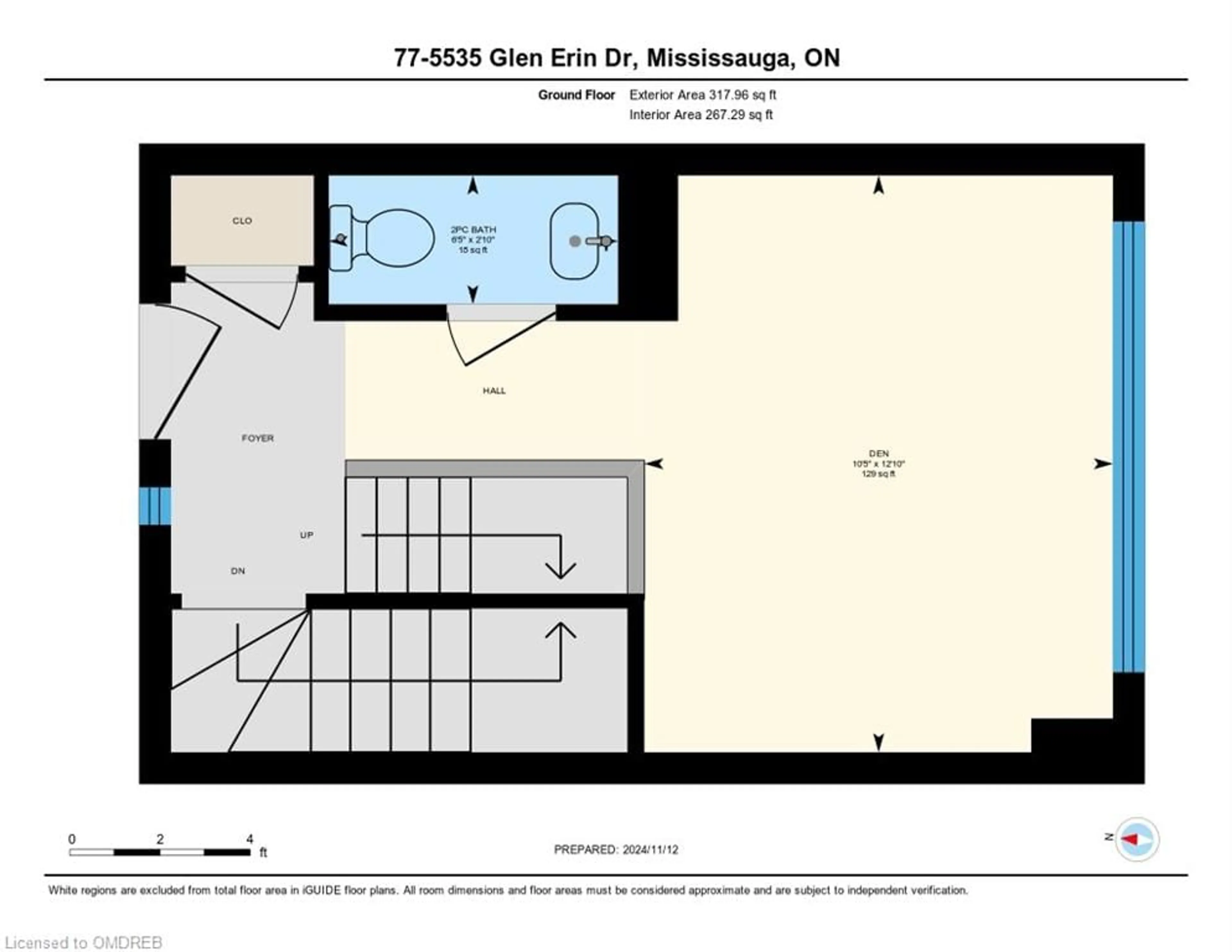 Floor plan for 5535 Glen Erin Dr #77, Mississauga Ontario L5M 6H1