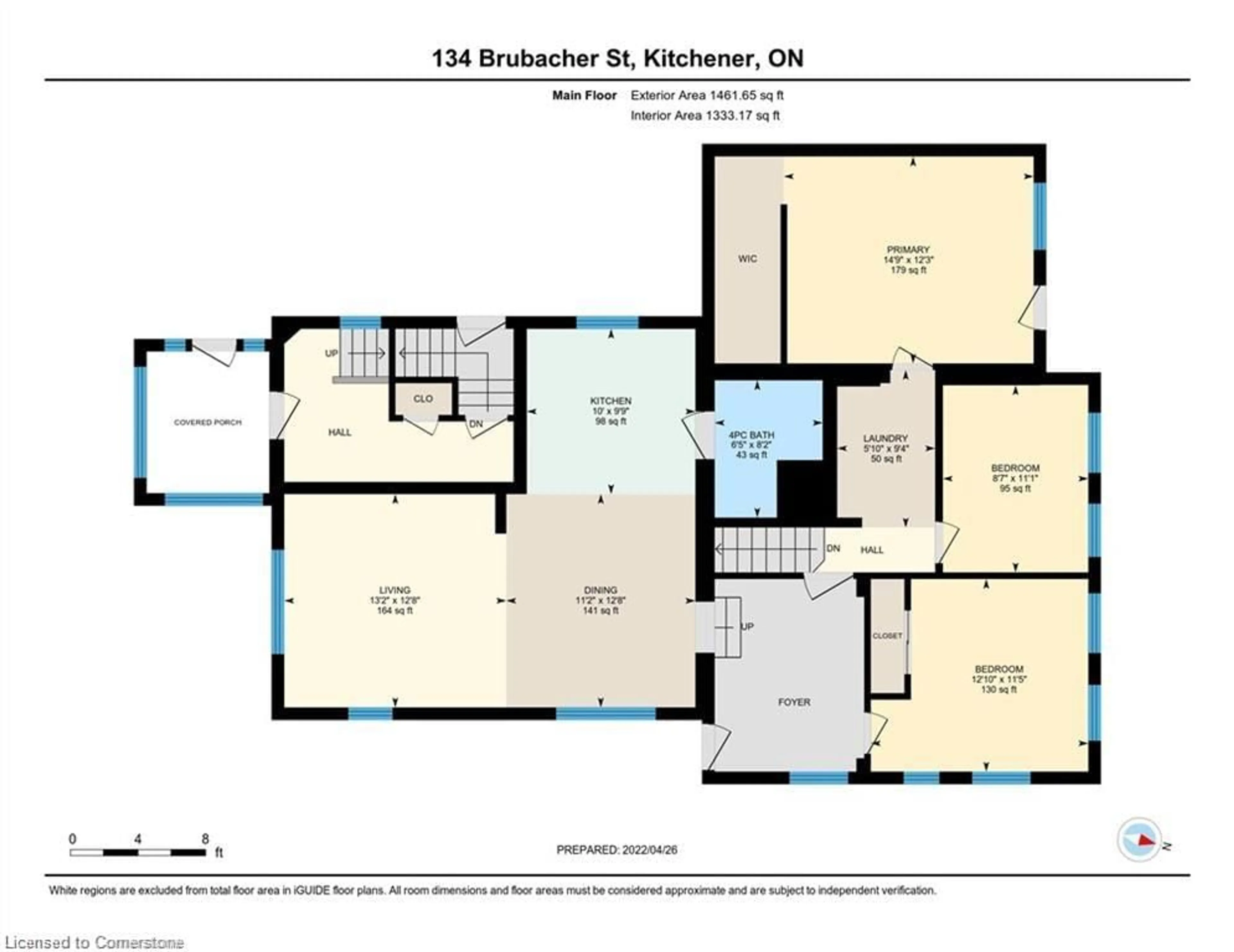 Floor plan for 134 Brubacher St, Kitchener Ontario N2H 2W6