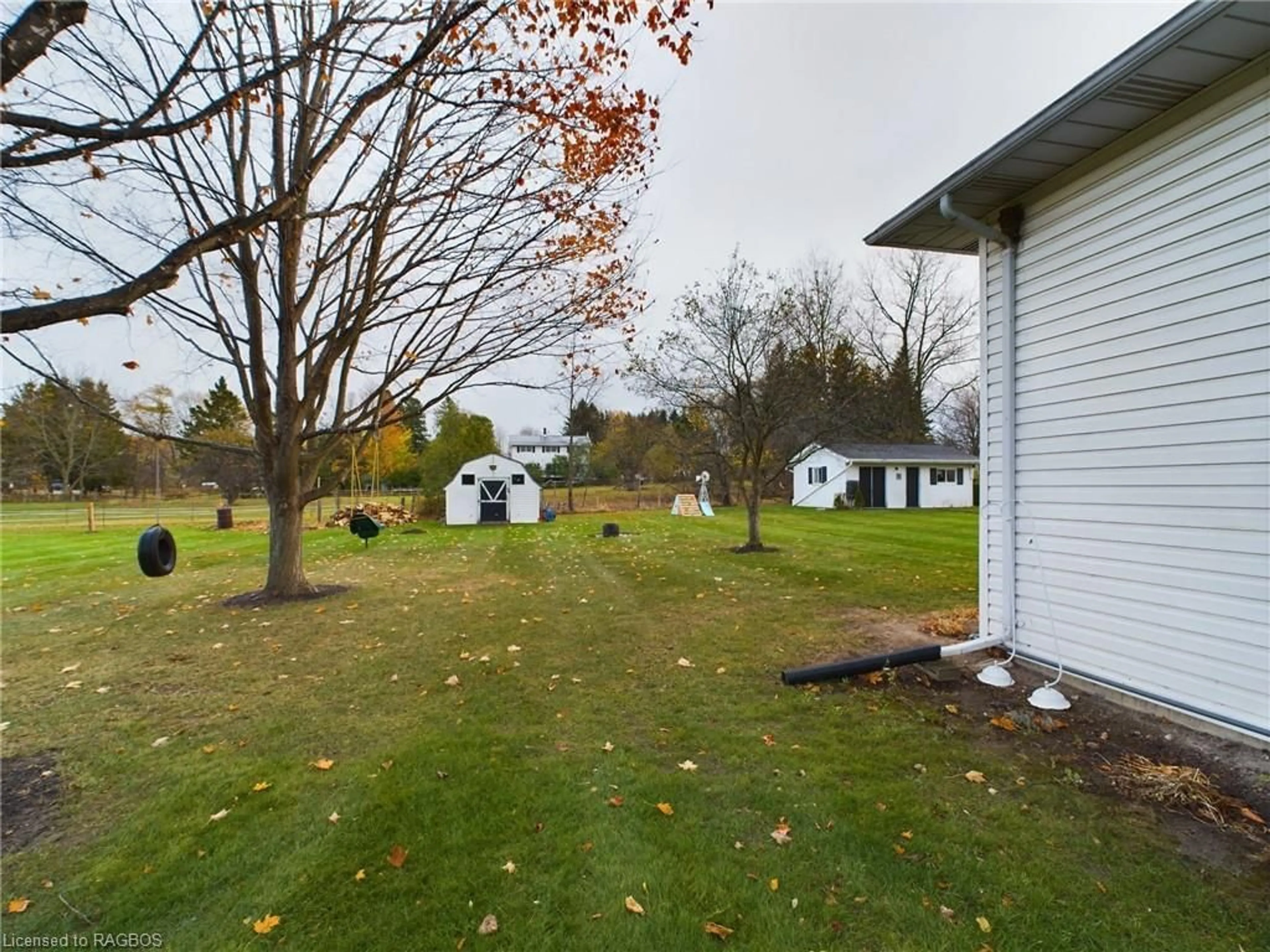 Frontside or backside of a home, the fenced backyard for 10 Smith St, Tiverton Ontario N0G 2T0