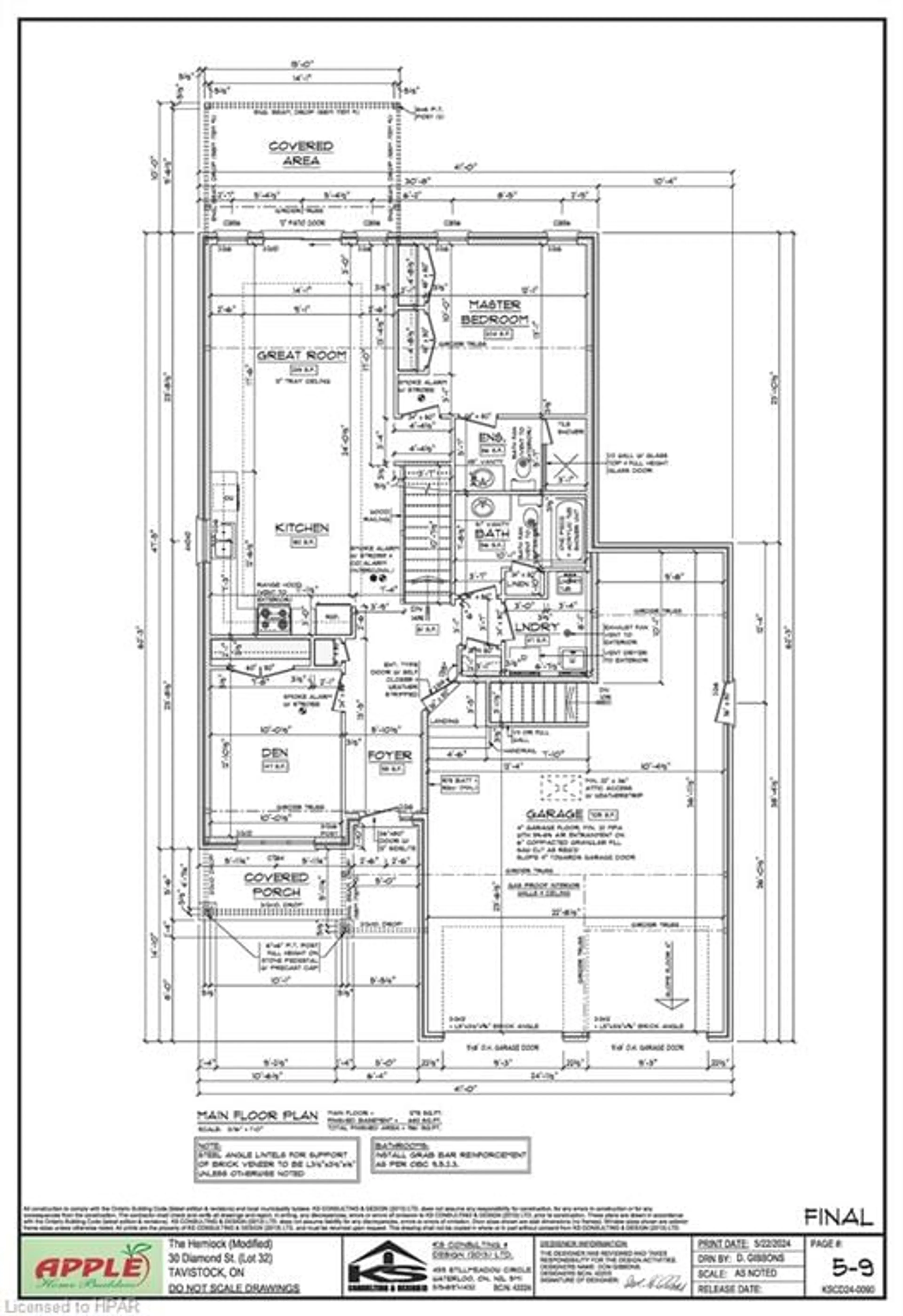 Floor plan for 30 Diamond St, Tavistock Ontario N0B 2R0