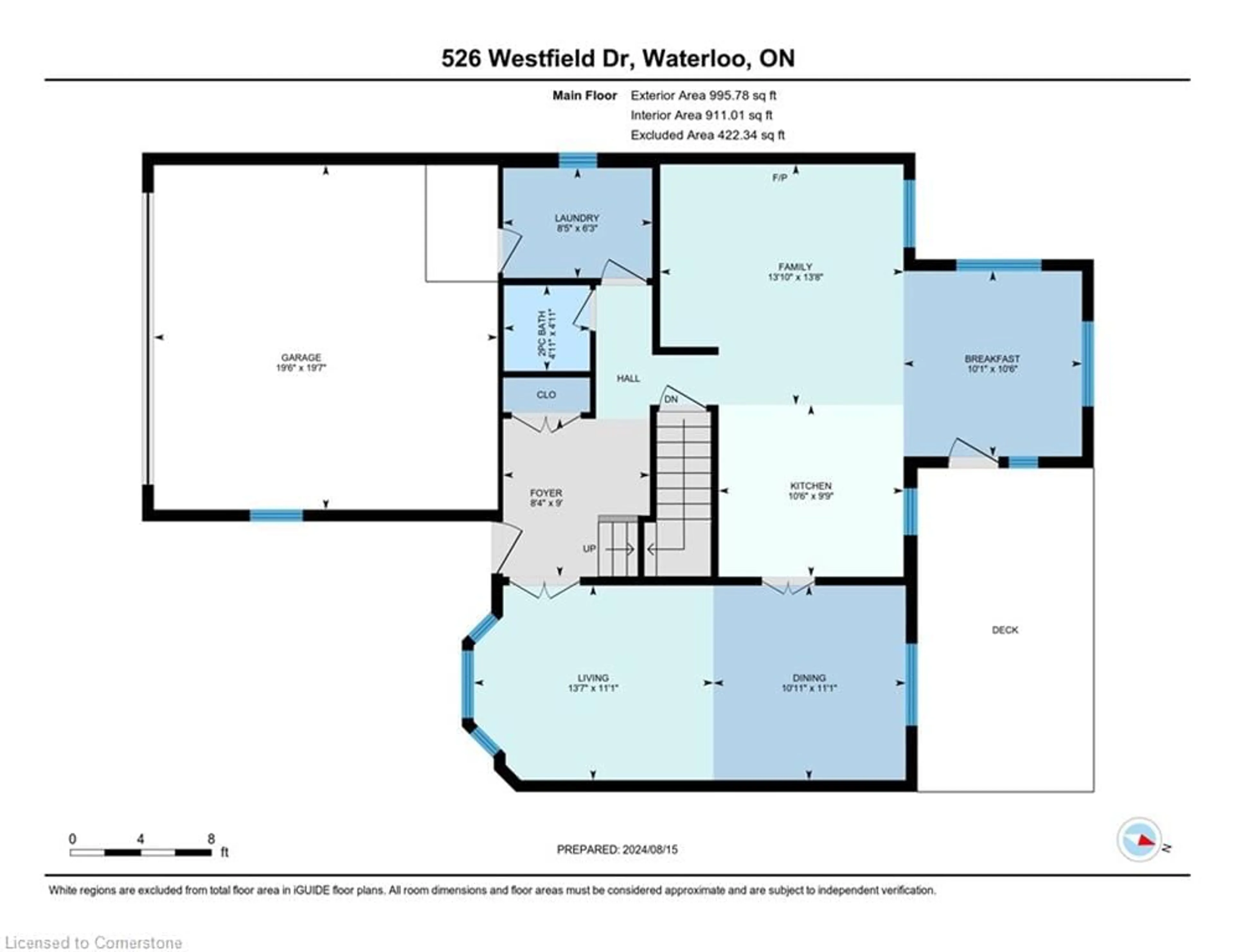 Floor plan for 526 Westfield Dr, Waterloo Ontario N2T 2E1