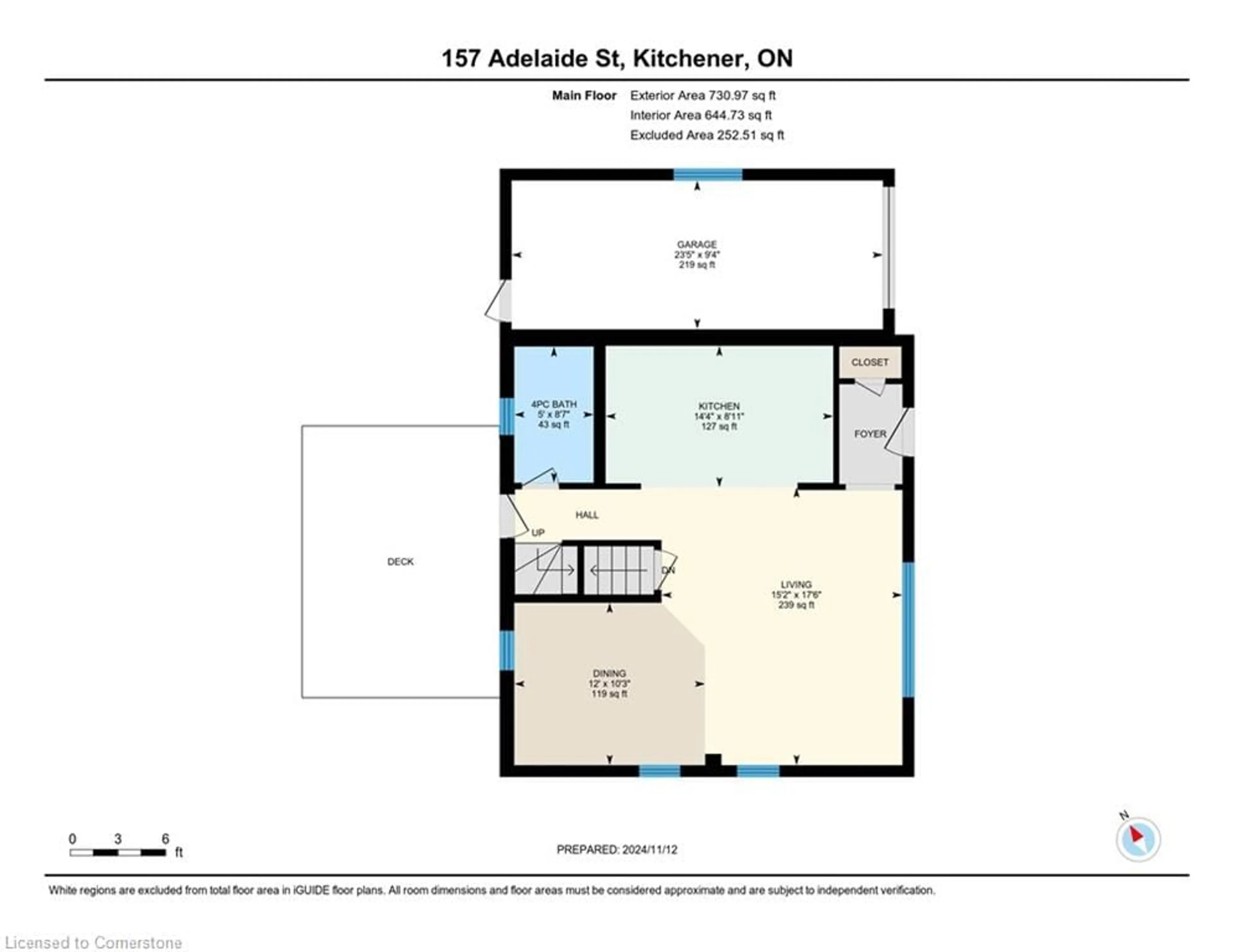 Floor plan for 157 Adelaide St, Kitchener Ontario N2M 2B5