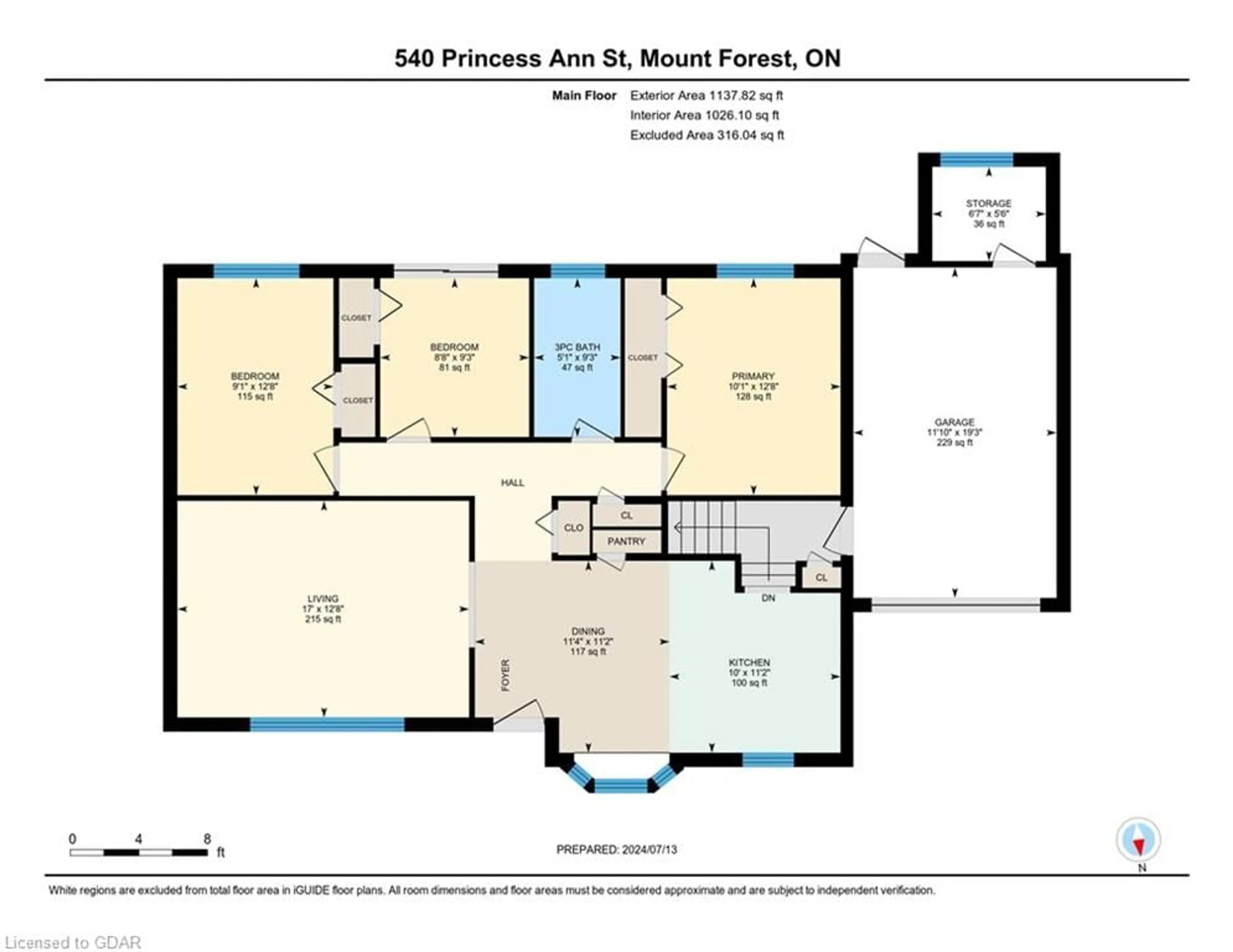 Floor plan for 540 Princess Ann St, Mount Forest Ontario N0G 2L3