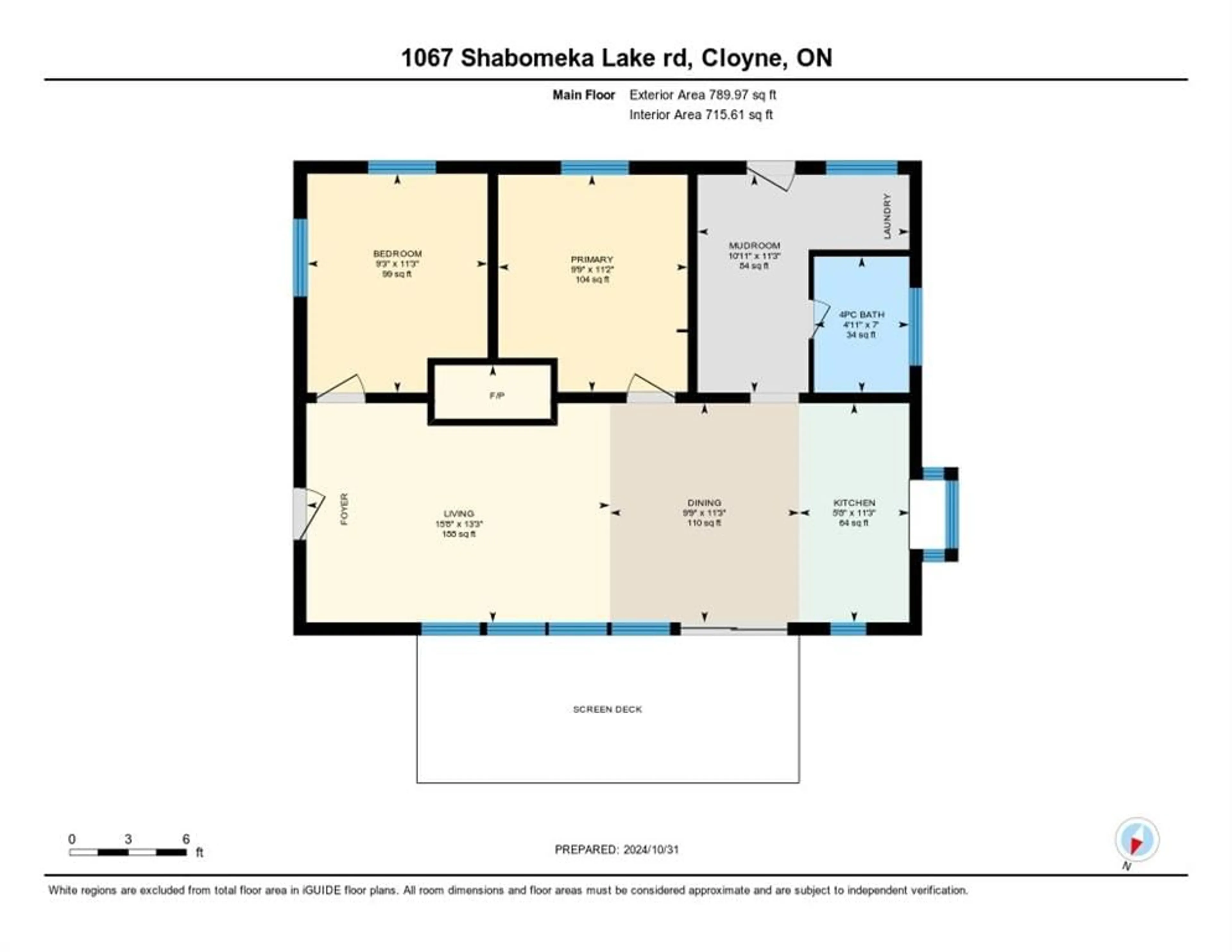 Floor plan for 1067 B Shawenegog Lake Lane, Cloyne Ontario K0H 1K0