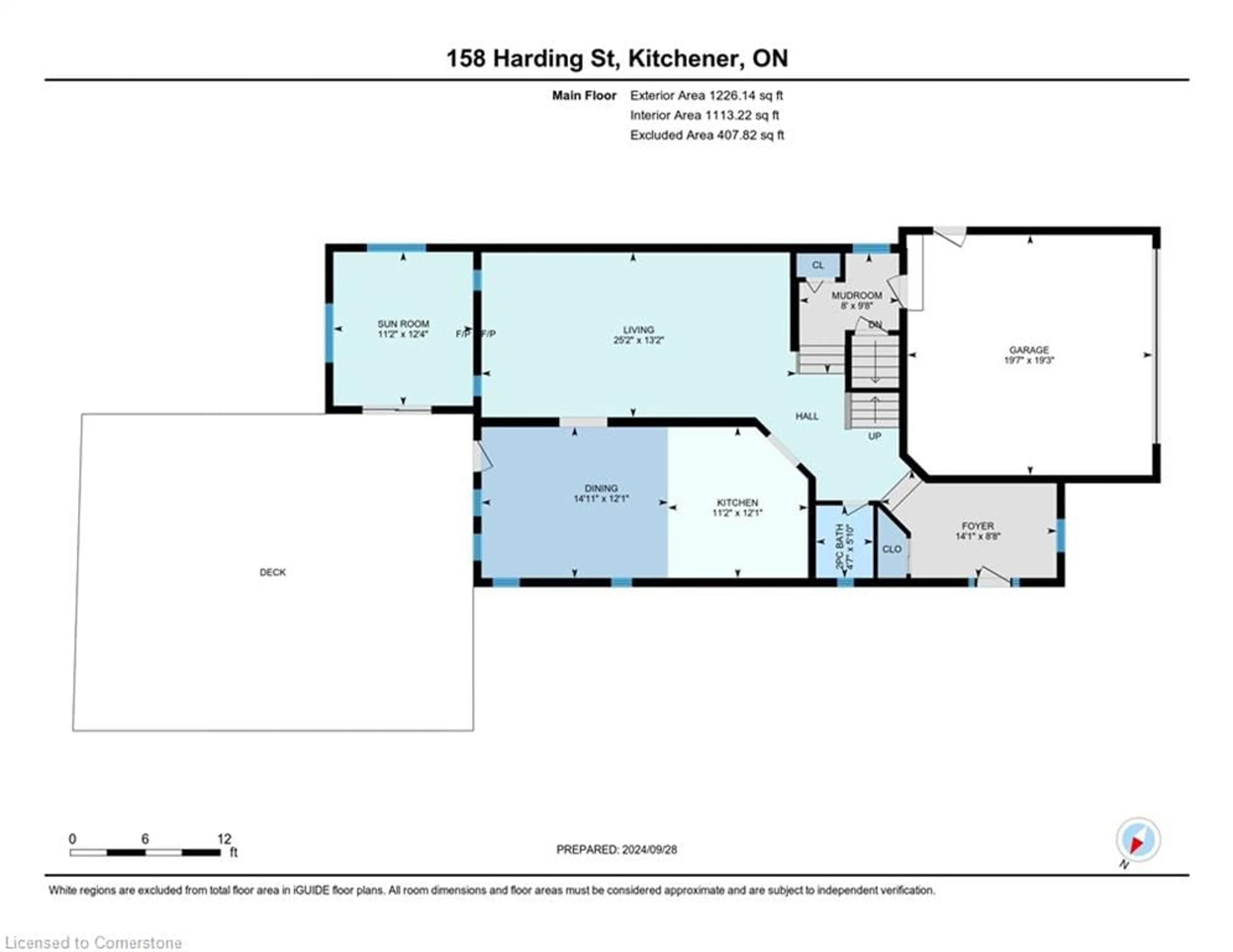 Floor plan for 158 Harding St, Kitchener Ontario N2E 4L2