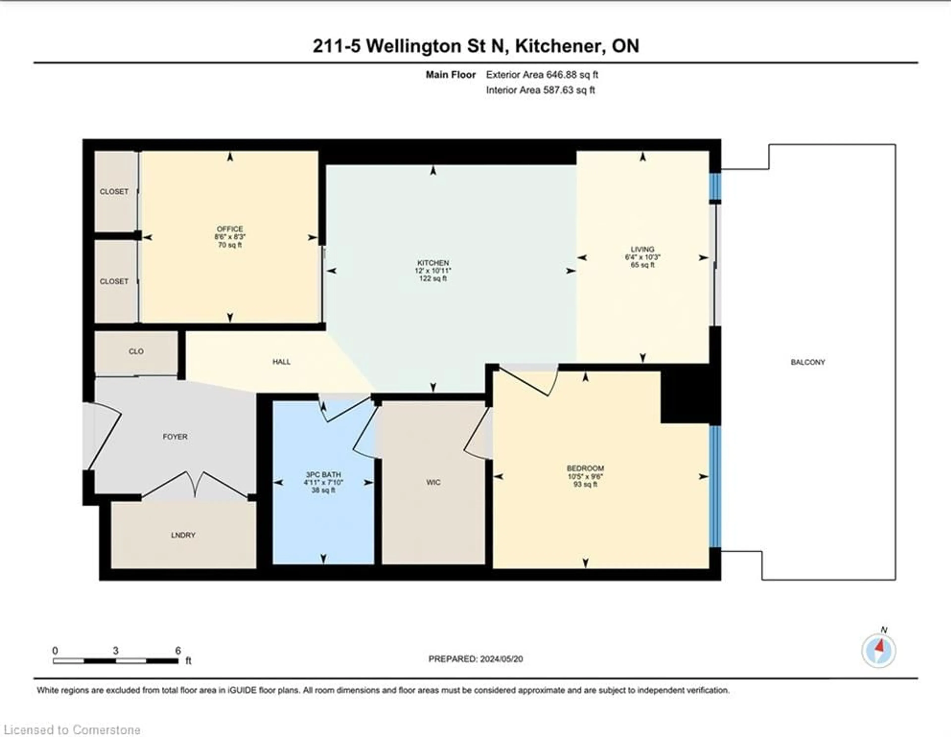 Floor plan for 5 Wellington St #211, Kitchener Ontario N2G 0E3