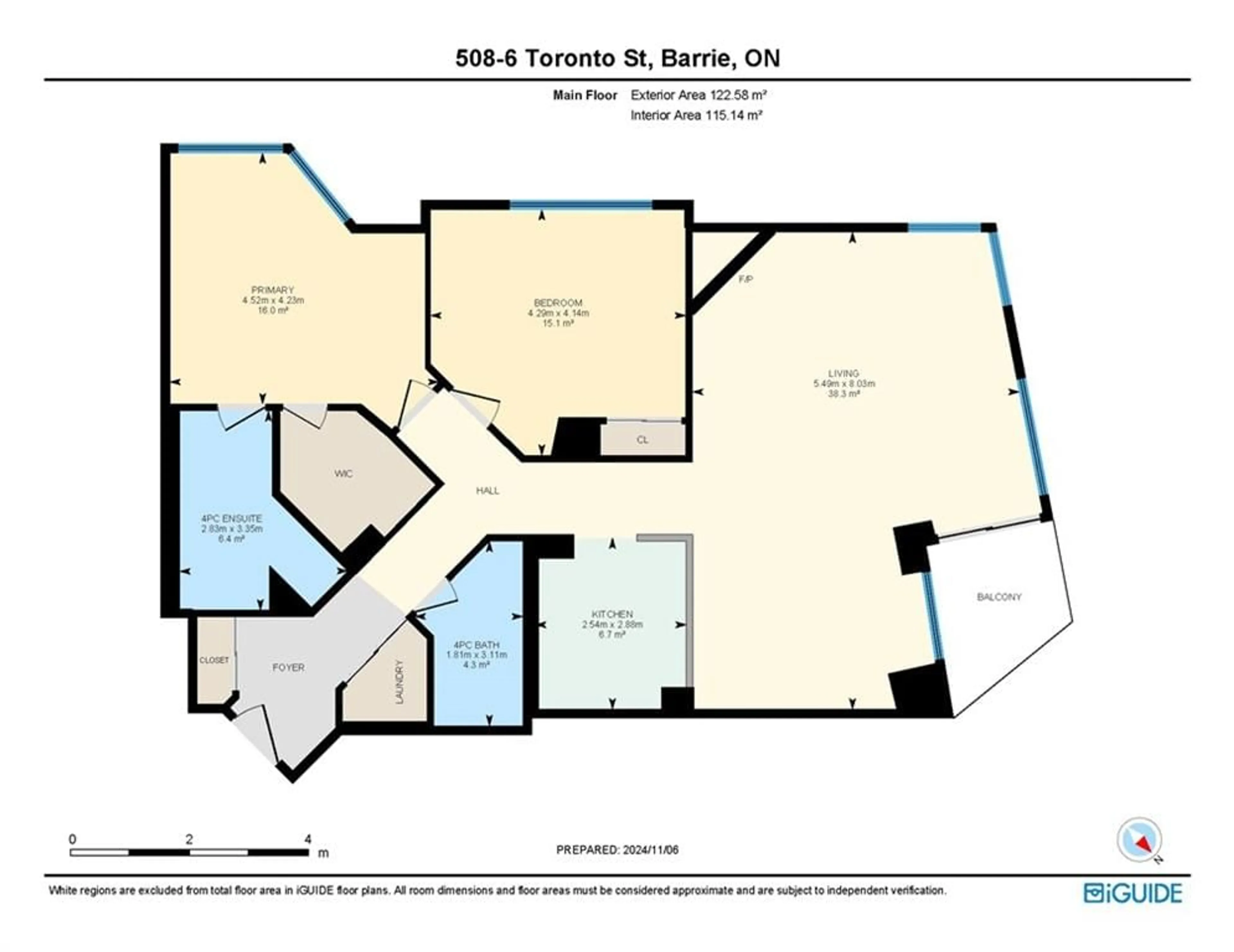 Floor plan for 6 Toronto St #508, Barrie Ontario L4N 9R2