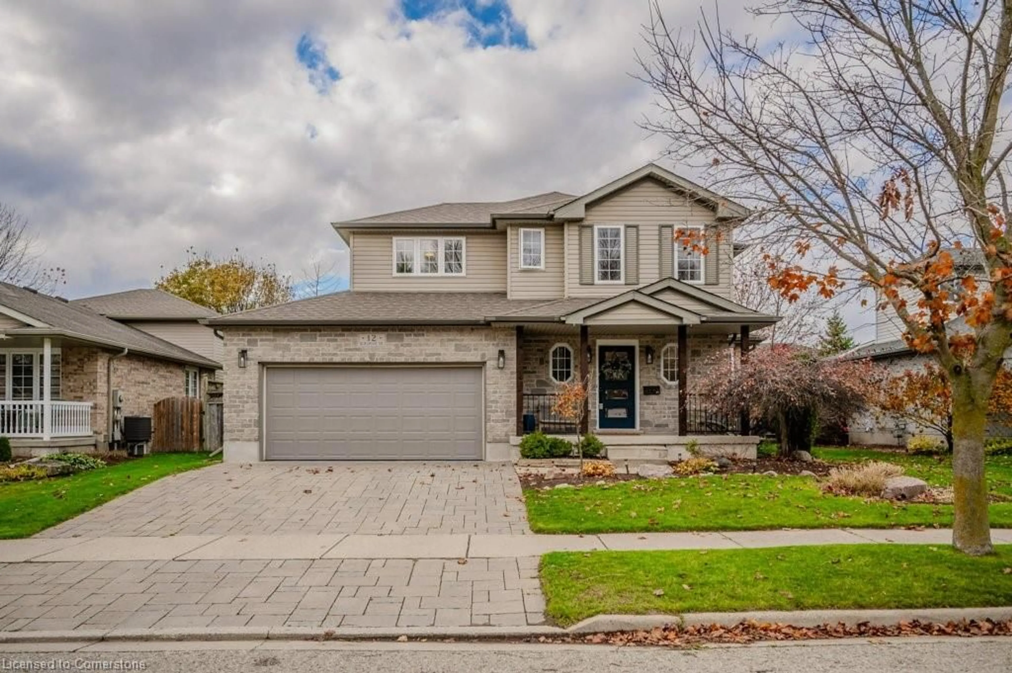 Frontside or backside of a home, the street view for 12 Burlwood Dr, Elmira Ontario N3B 3L1