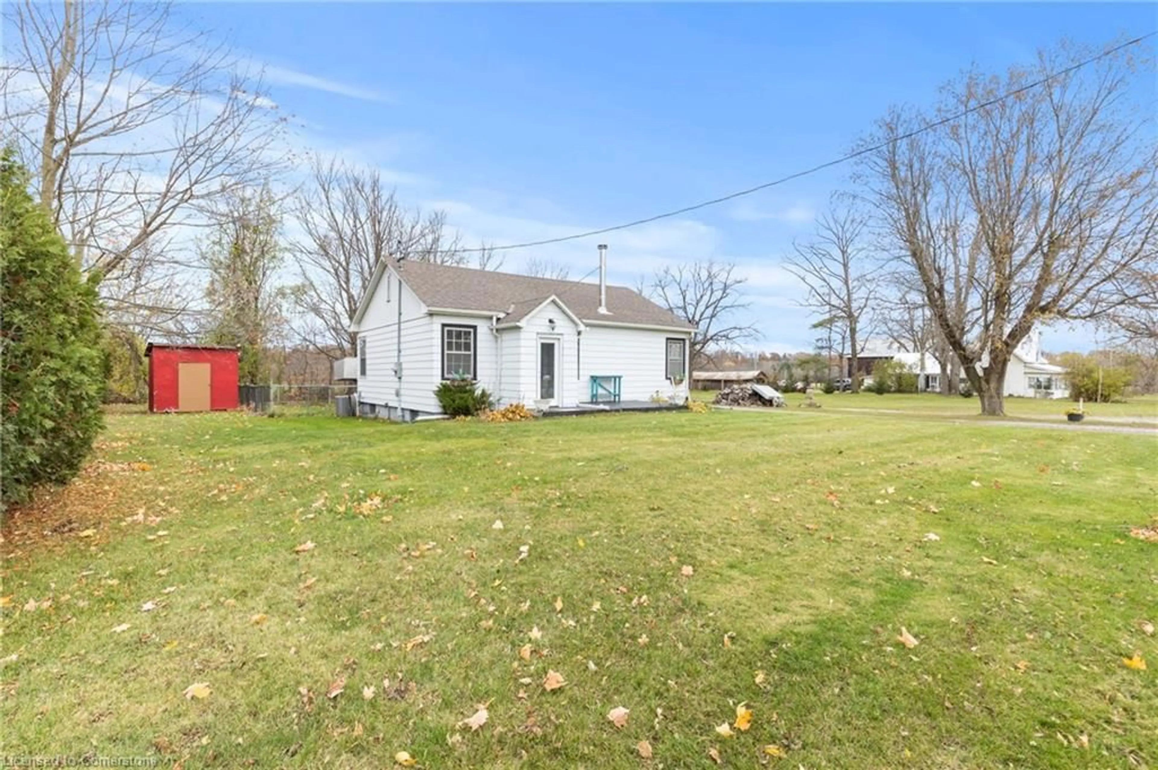 Frontside or backside of a home, the fenced backyard for 429 St. John's Rd, Simcoe Ontario N3Y 4K2