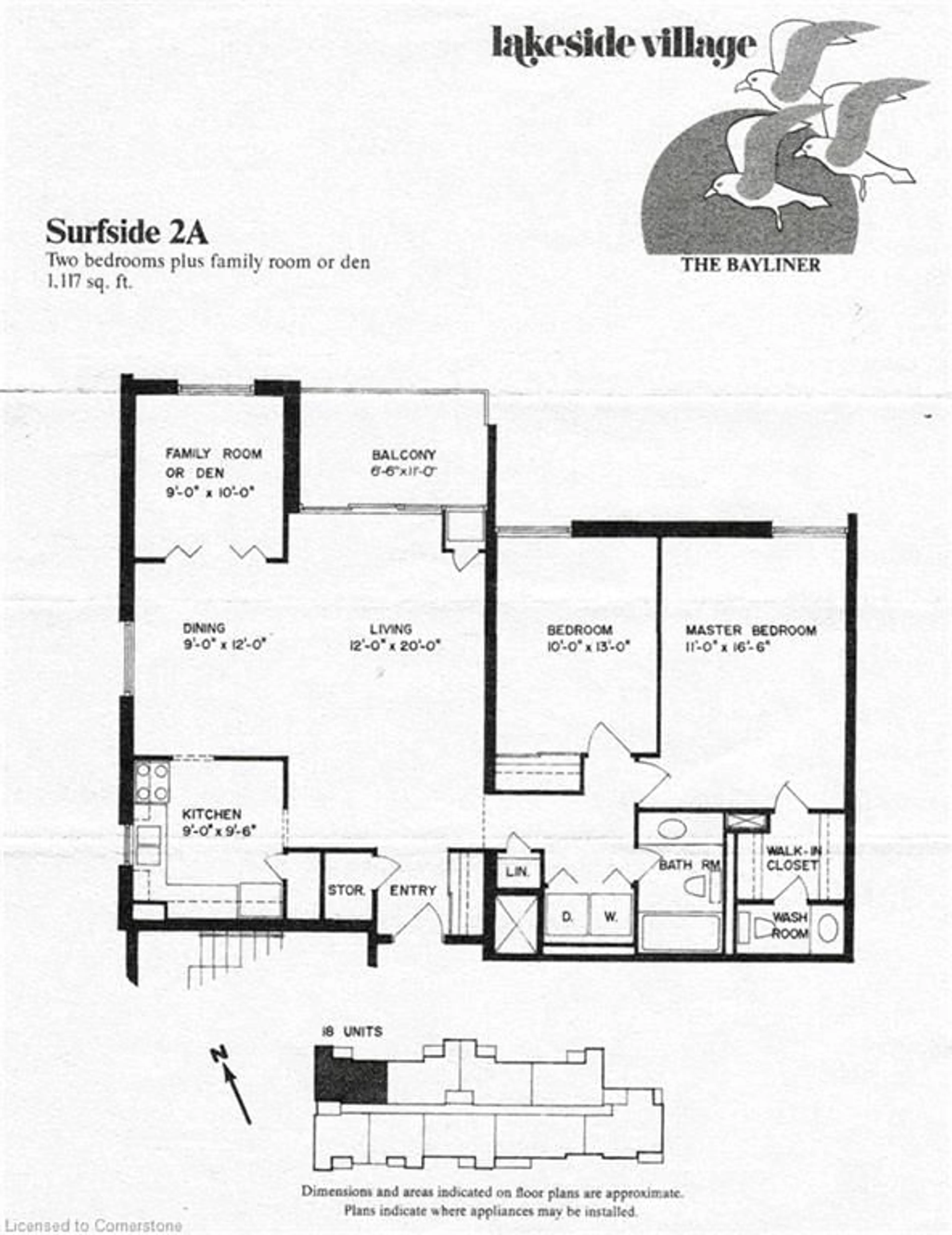 Floor plan for 301 Frances Ave #1808, Stoney Creek Ontario L8E 3W6