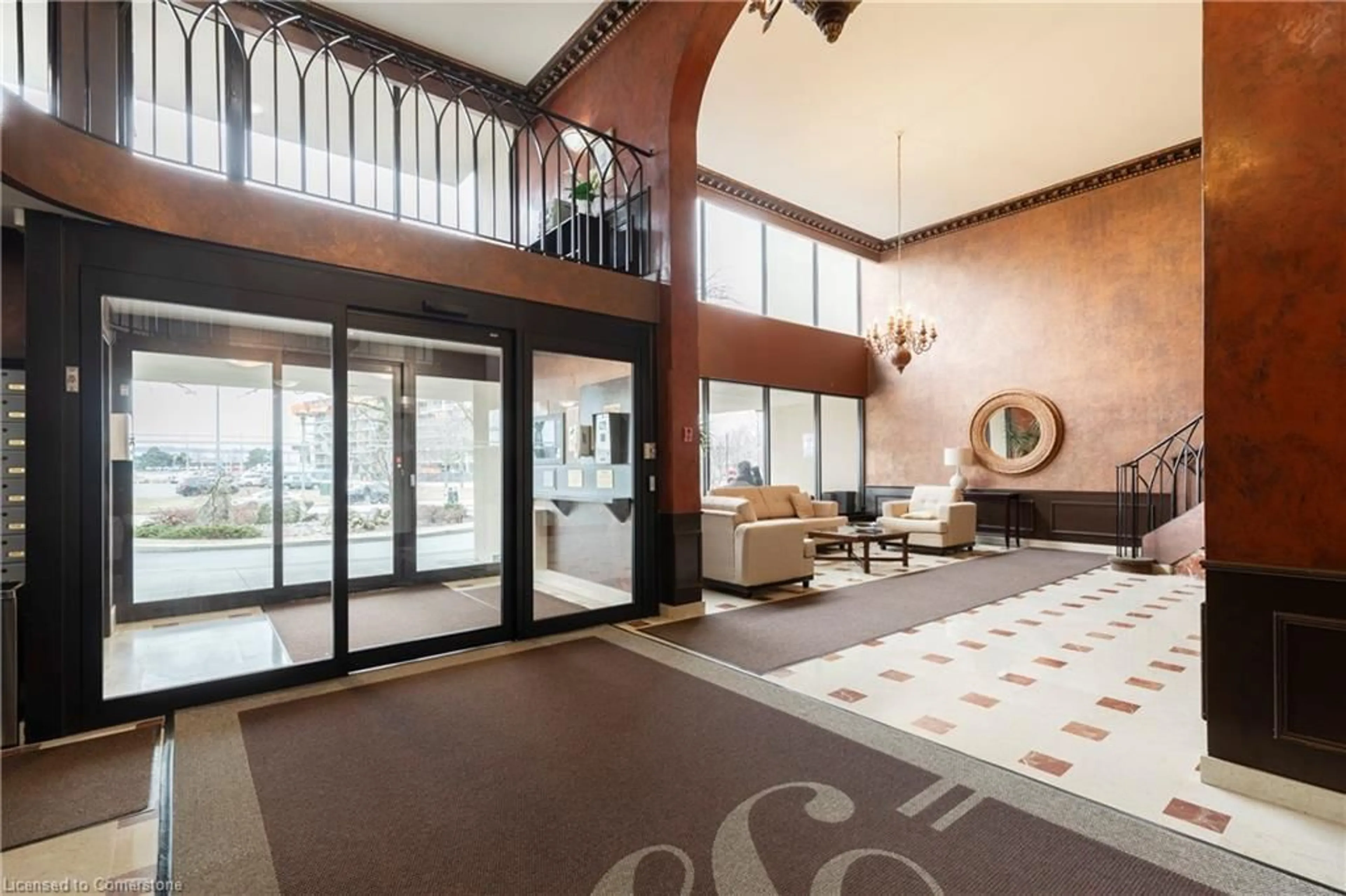 Indoor lobby, carpet floors for 301 Frances Ave #1808, Stoney Creek Ontario L8E 3W6