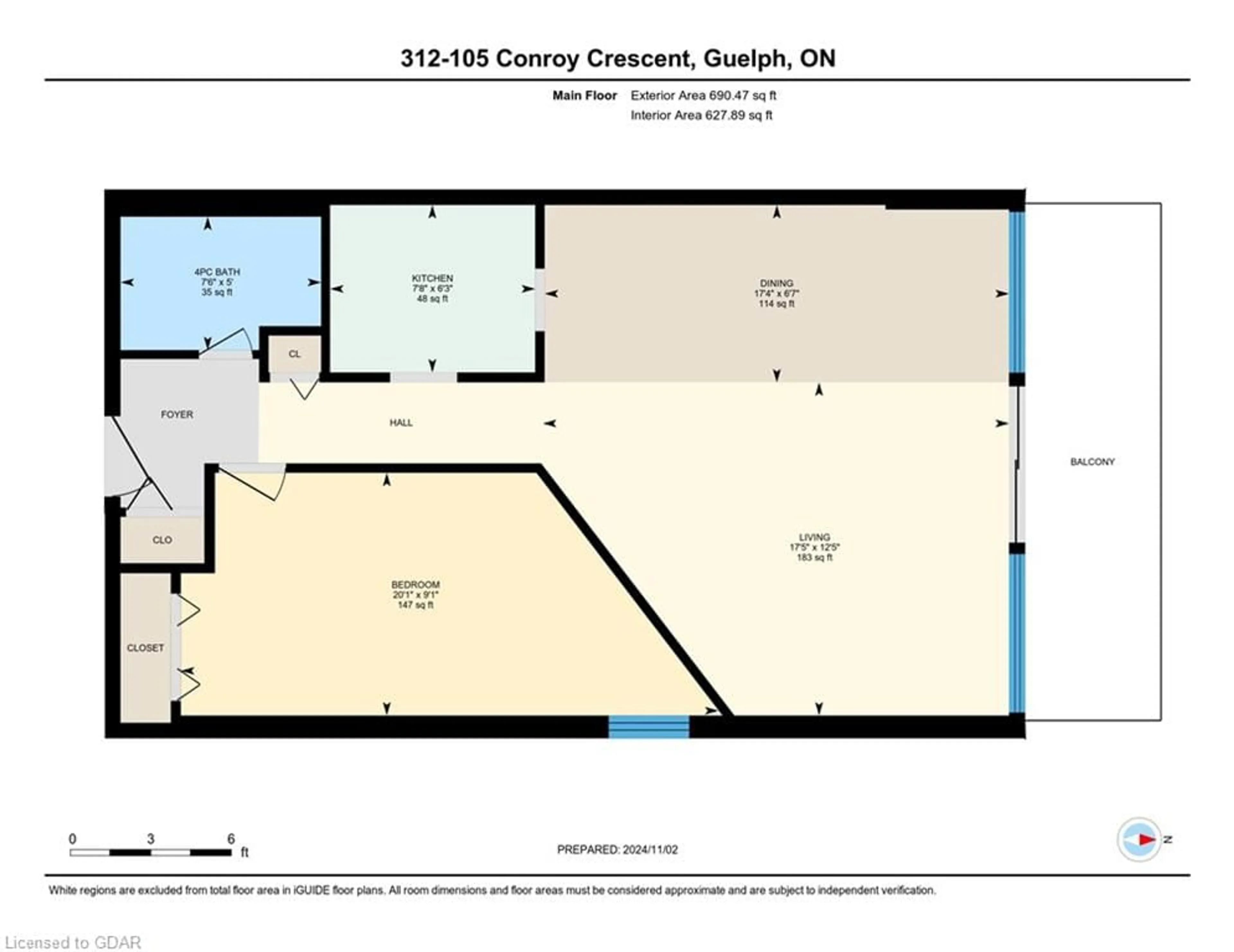 Floor plan for 105 Conroy Cres #312, Guelph Ontario N1G 2V5