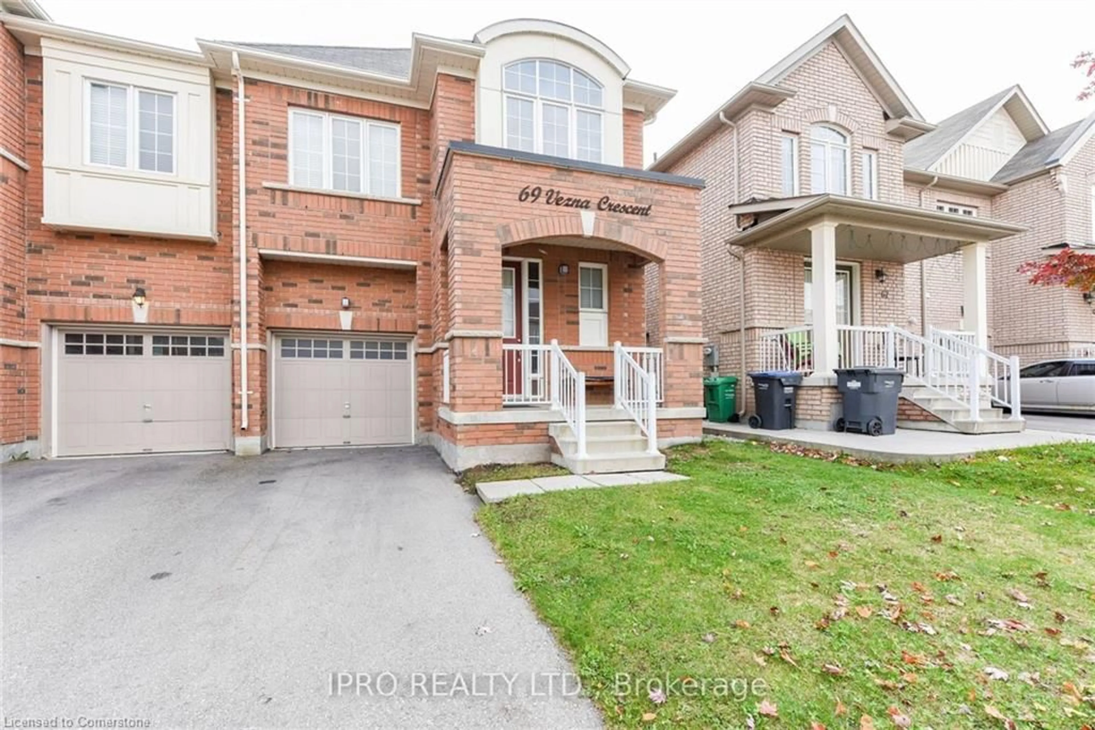 Frontside or backside of a home, the street view for 69 Vezna Cres, Brampton Ontario L6X 5K4