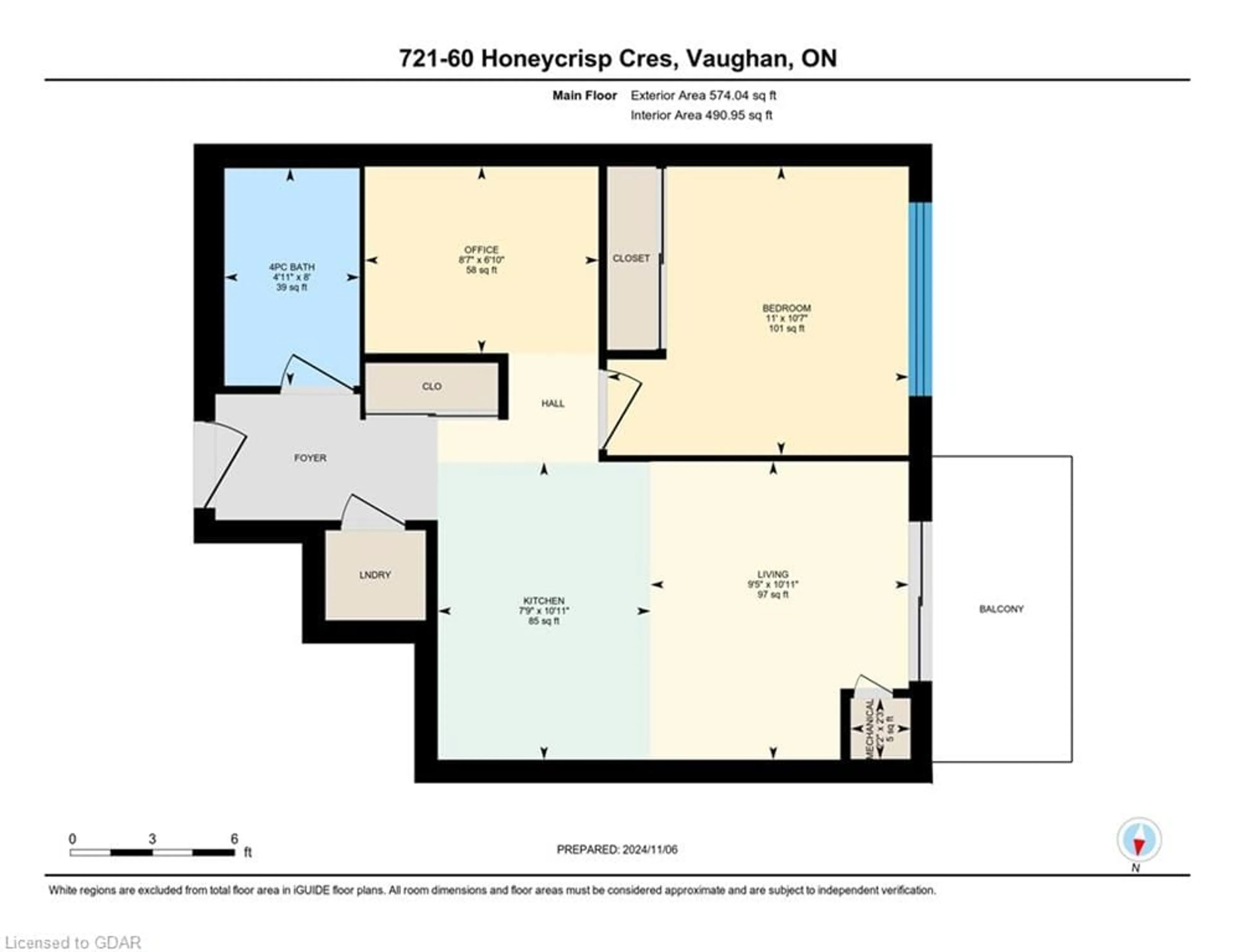 Floor plan for 60 Honeycrisp Cres #721, Concord Ontario L4K 0N5