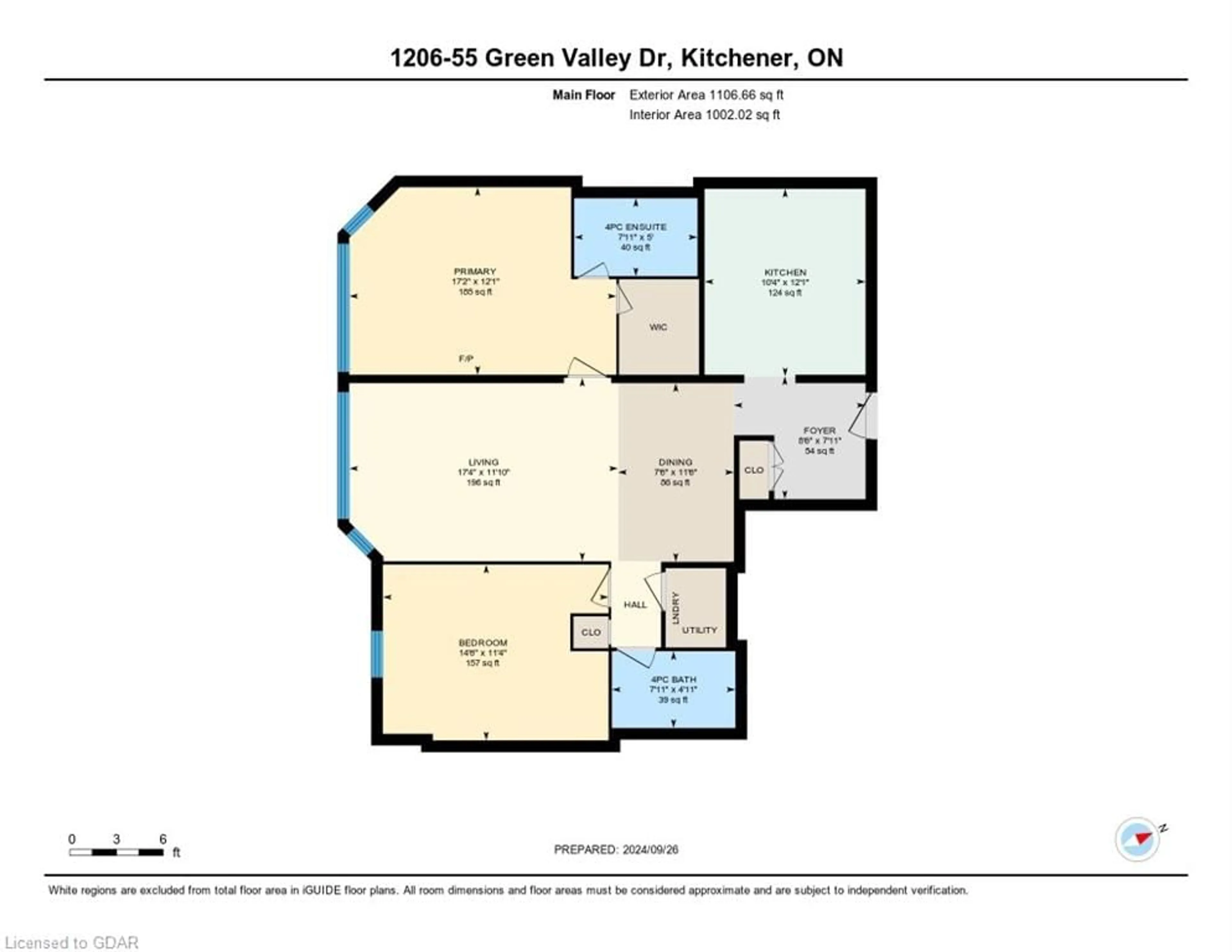 Floor plan for 55 Green Valley Dr #1206, Kitchener Ontario N2P 1Z6