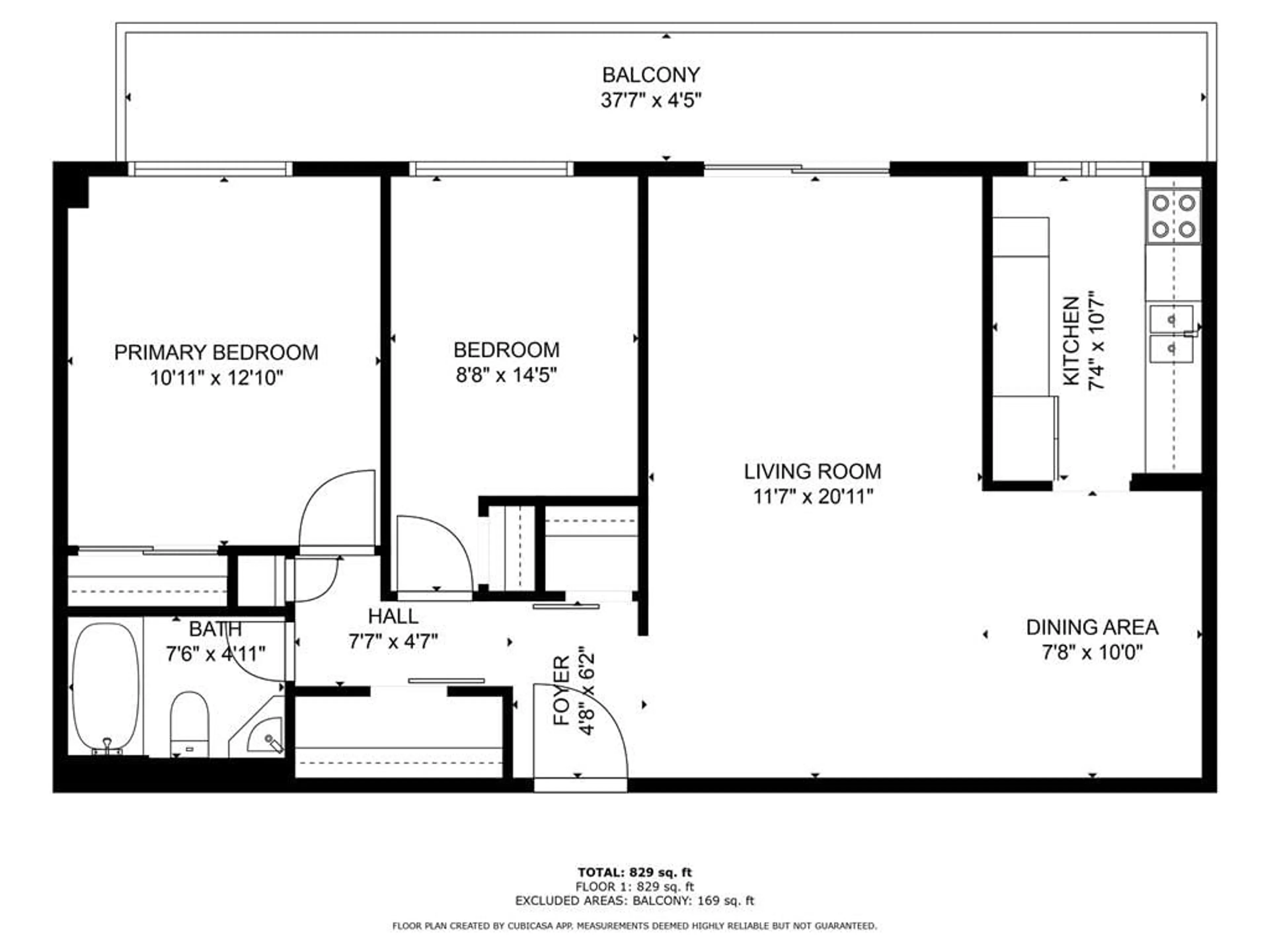 Floor plan for 414 Blake St #405, Barrie Ontario L4M 5J7