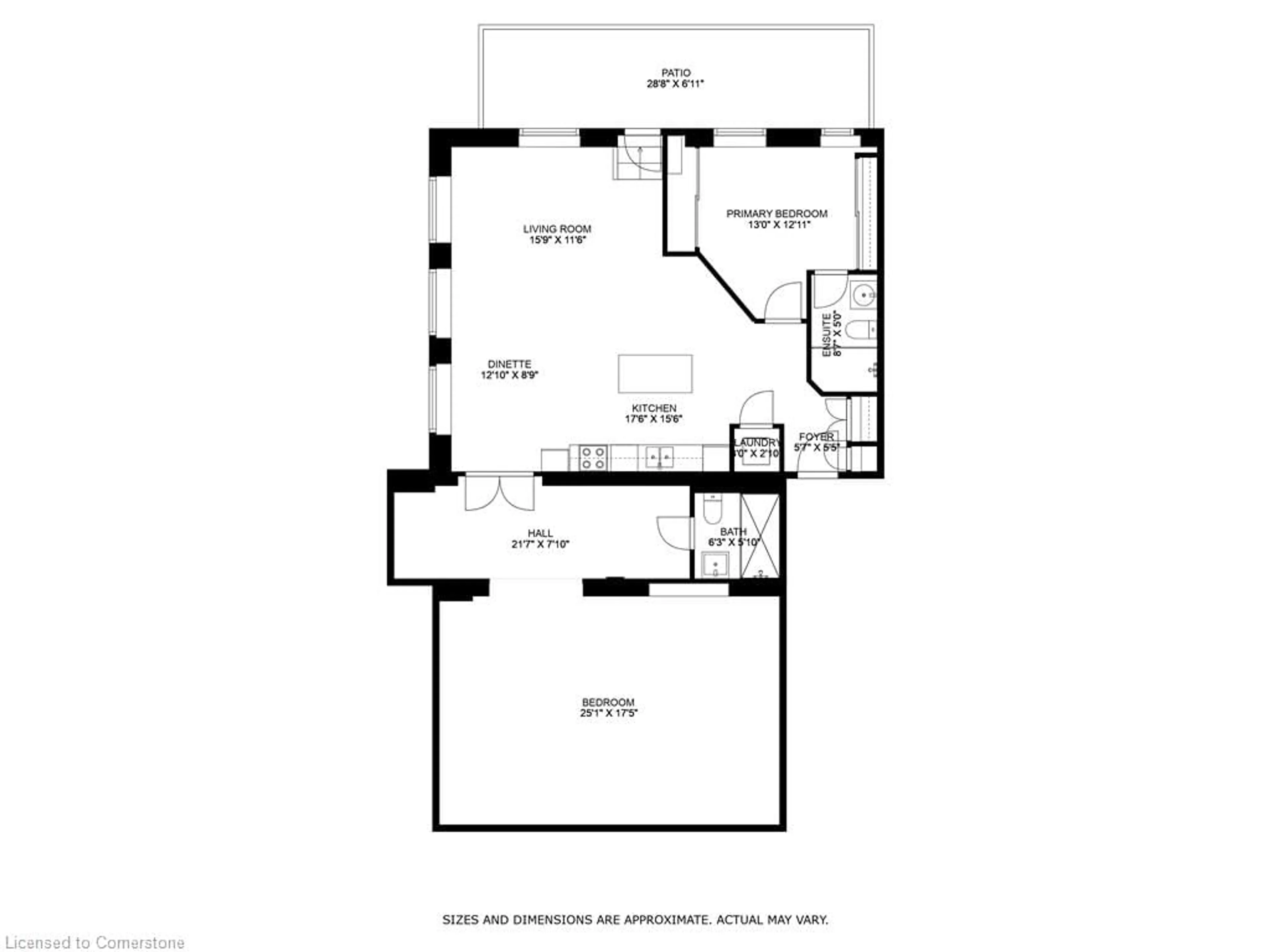 Floor plan for 200 Stinson St #104, Hamilton Ontario L8N 4J5