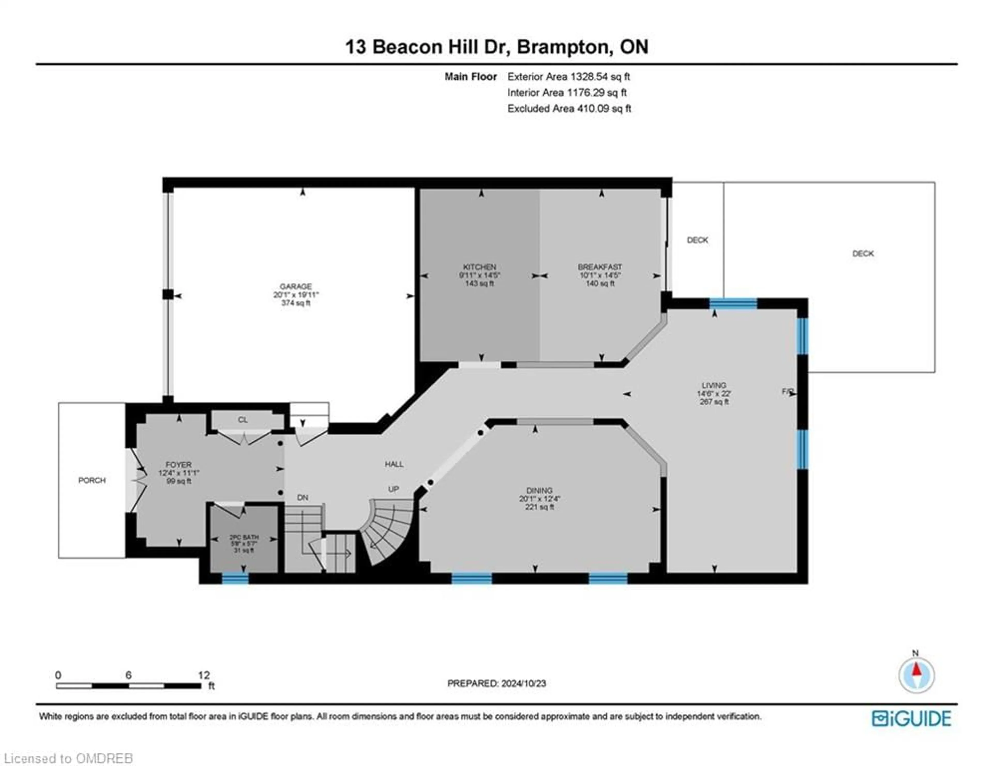 Floor plan for 13 Beacon Hill Dr, Brampton Ontario L6X 0V6