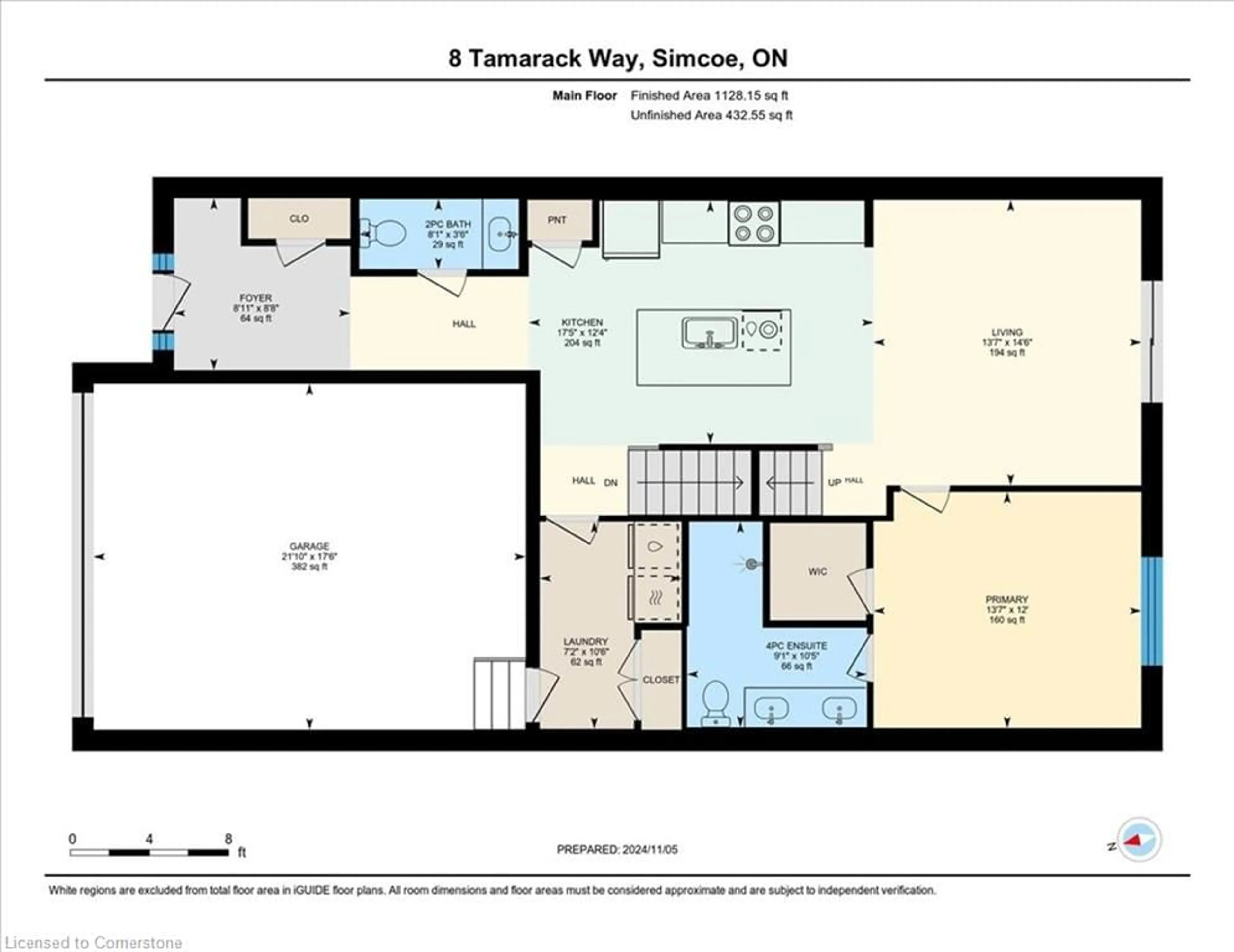 Floor plan for 8 Tamarack Way, Simcoe Ontario N3Y 0E5