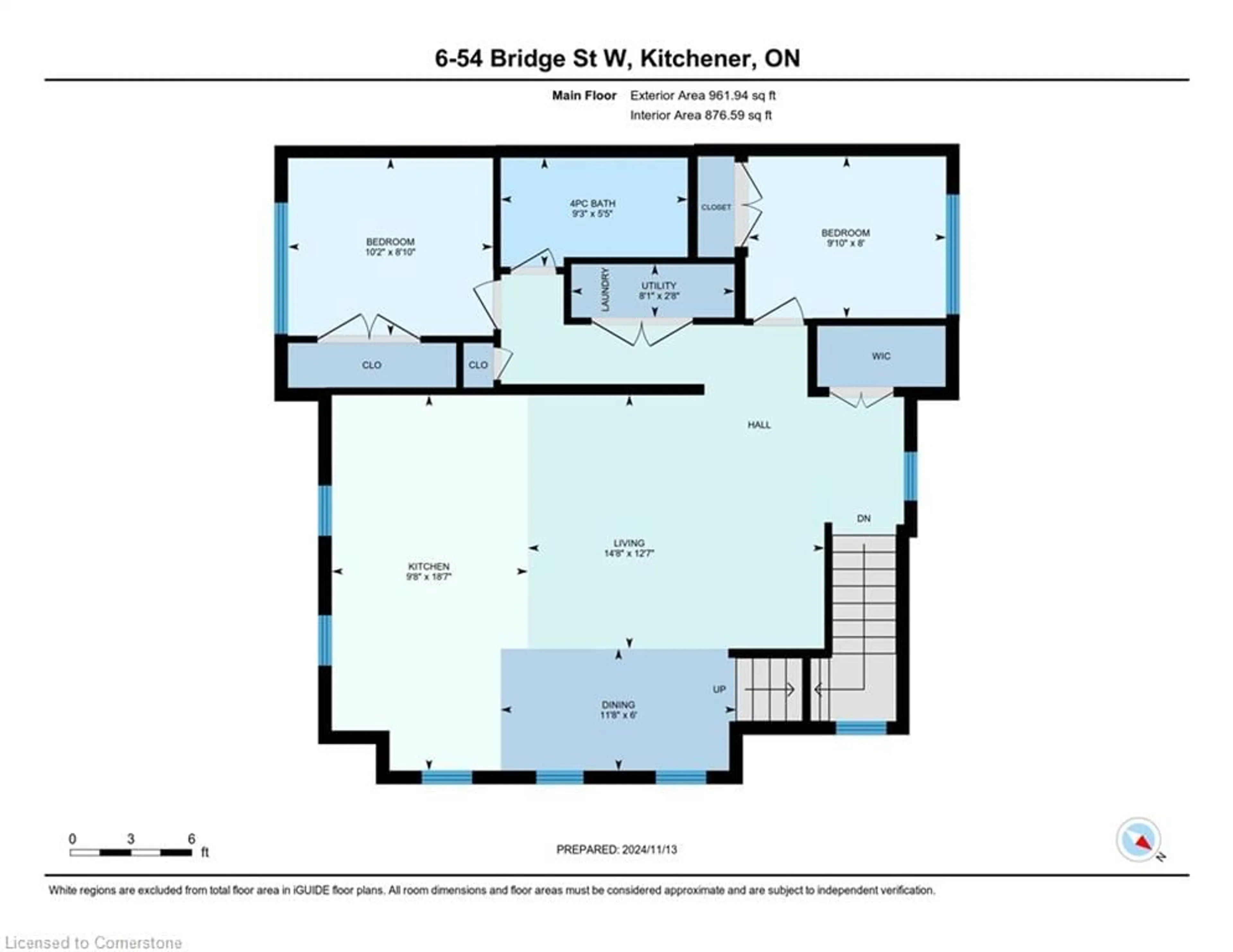 Floor plan for 54 Bridge Street West St #6, Kitchener Ontario N2K 0G4