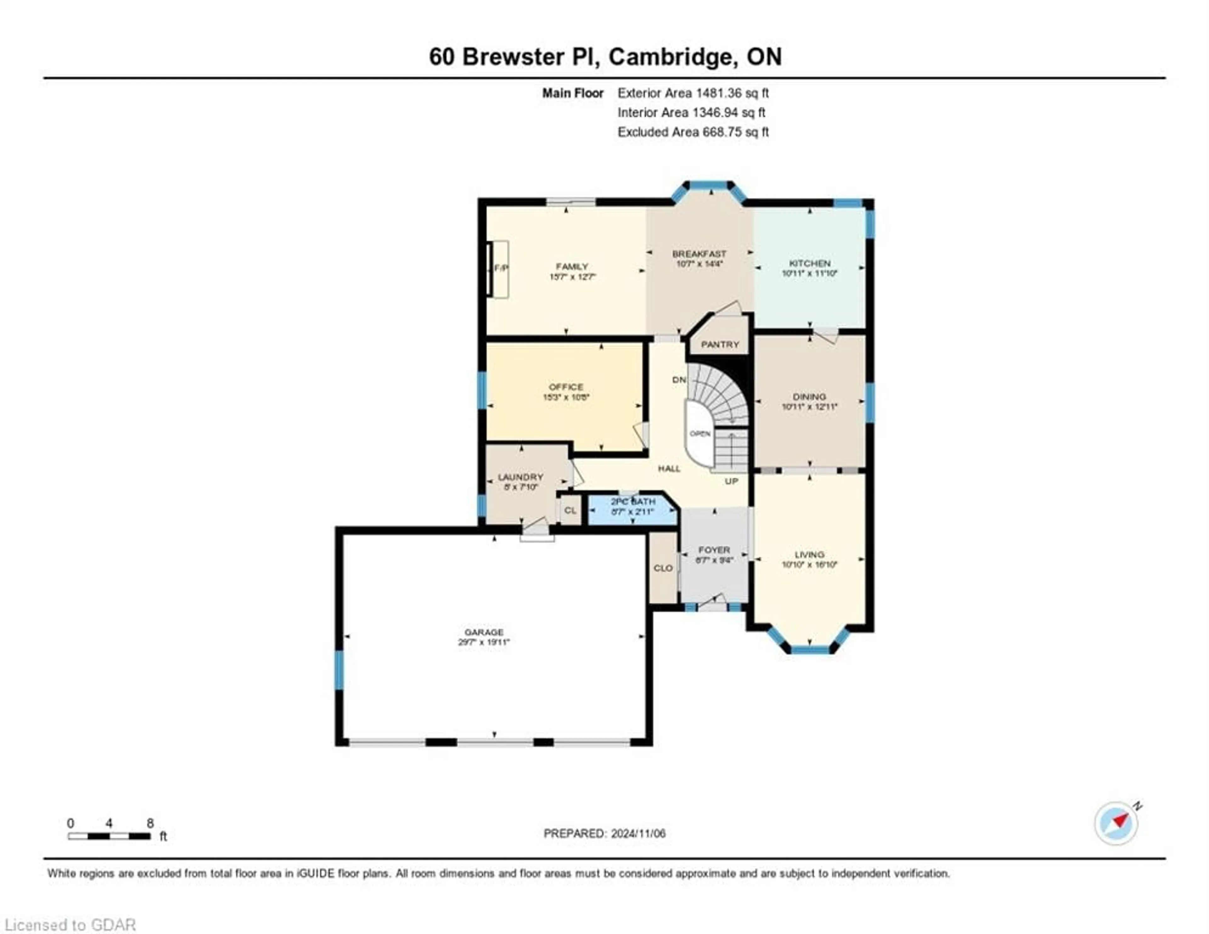 Floor plan for 60 Brewster Pl, Cambridge Ontario N3C 3T9