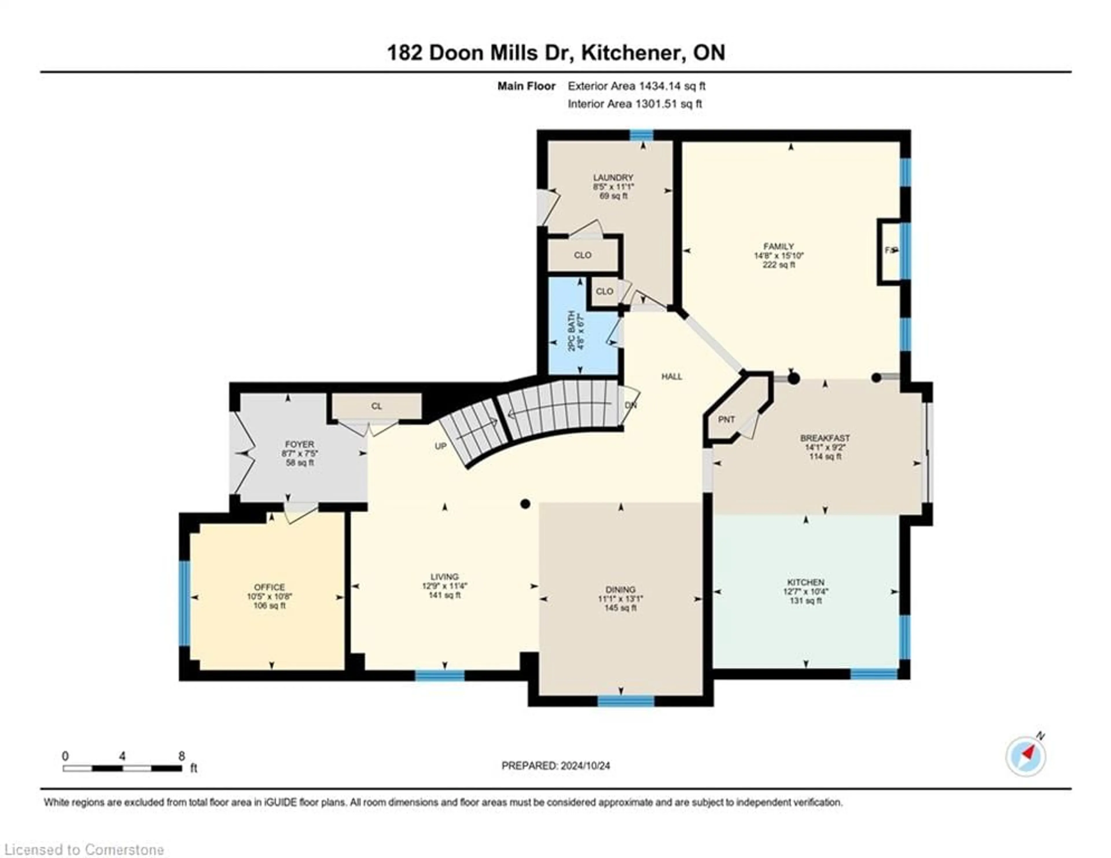 Floor plan for 182 Doon Mills Dr, Kitchener Ontario N2P 2S1