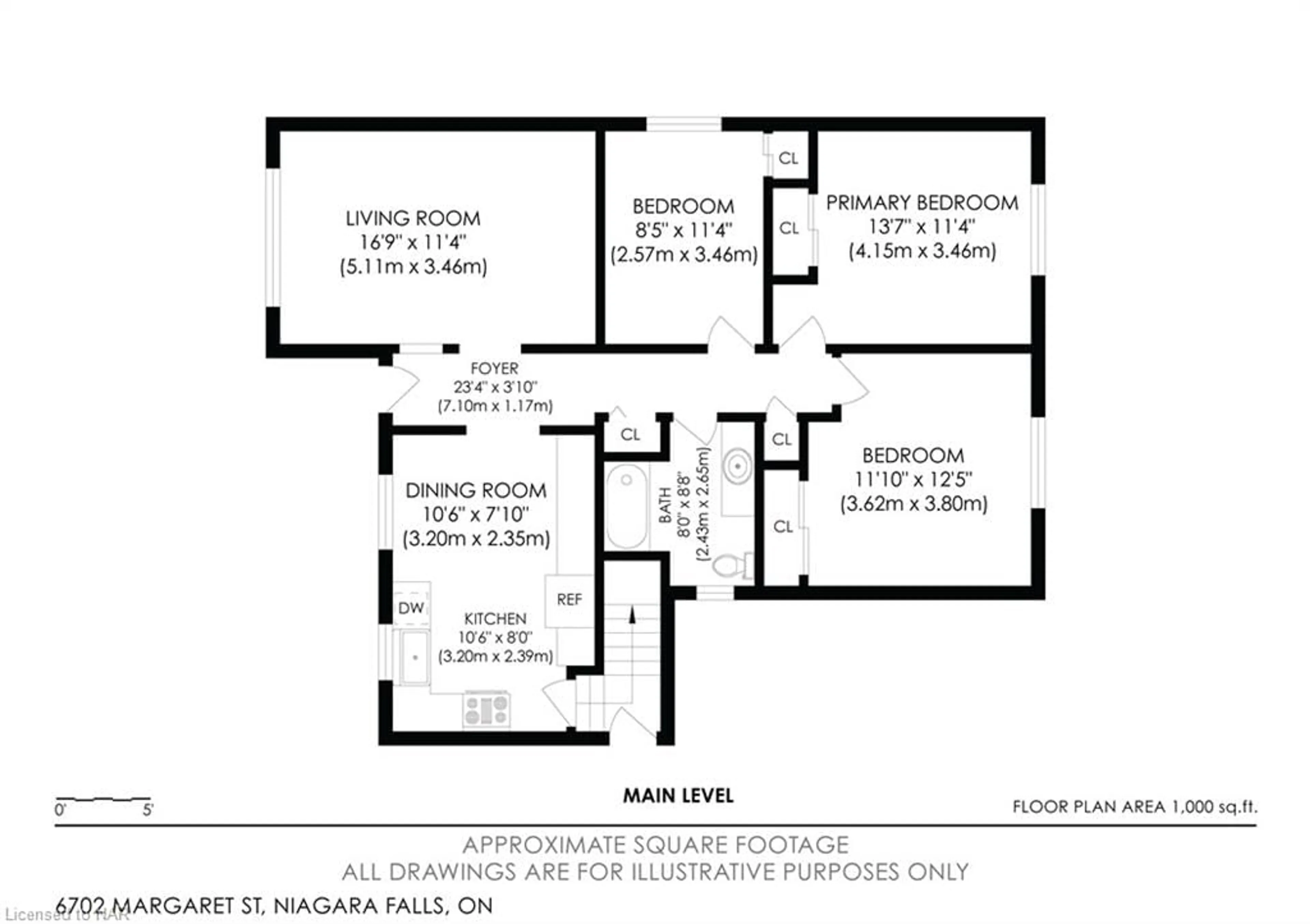 Floor plan for 6702 Margaret St, Niagara Falls Ontario L2G 2V3