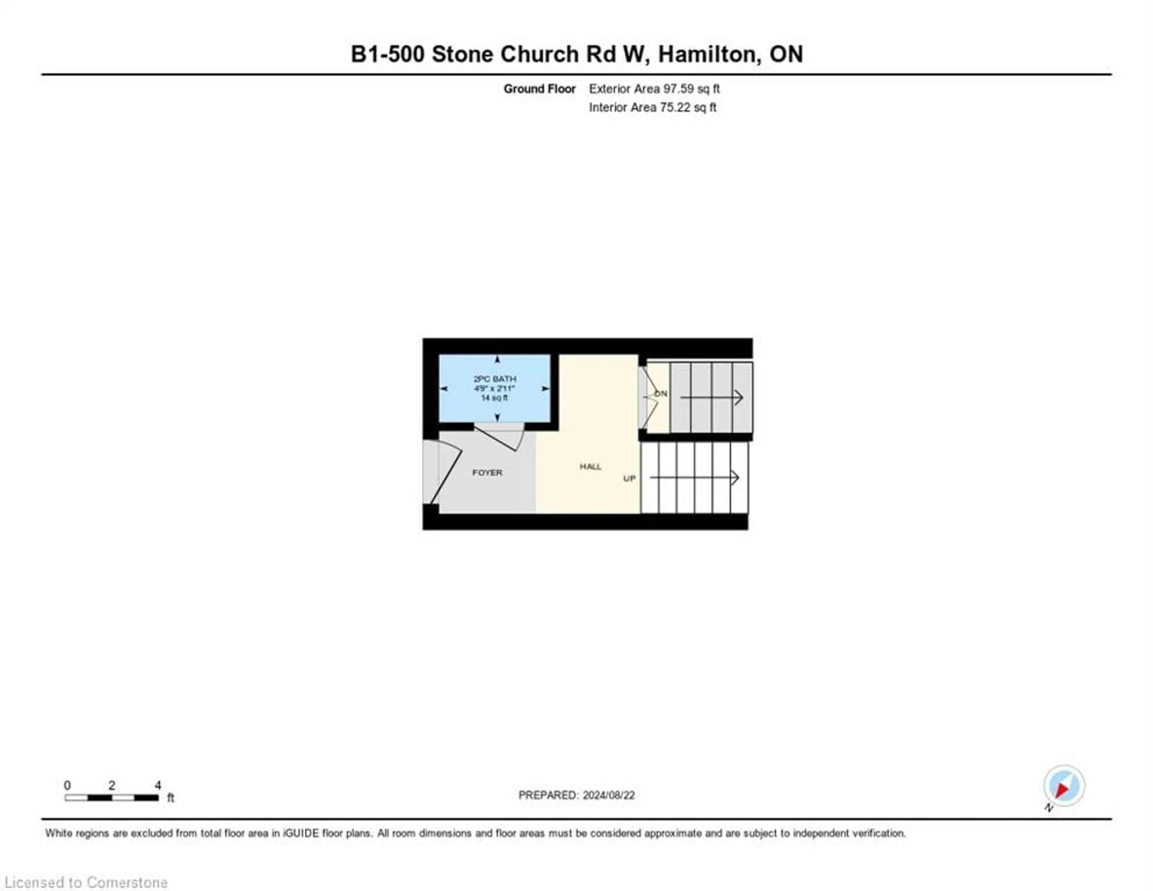 Floor plan for 500 Stonechurch Rd #B1, Hamilton Ontario L9B 1R2