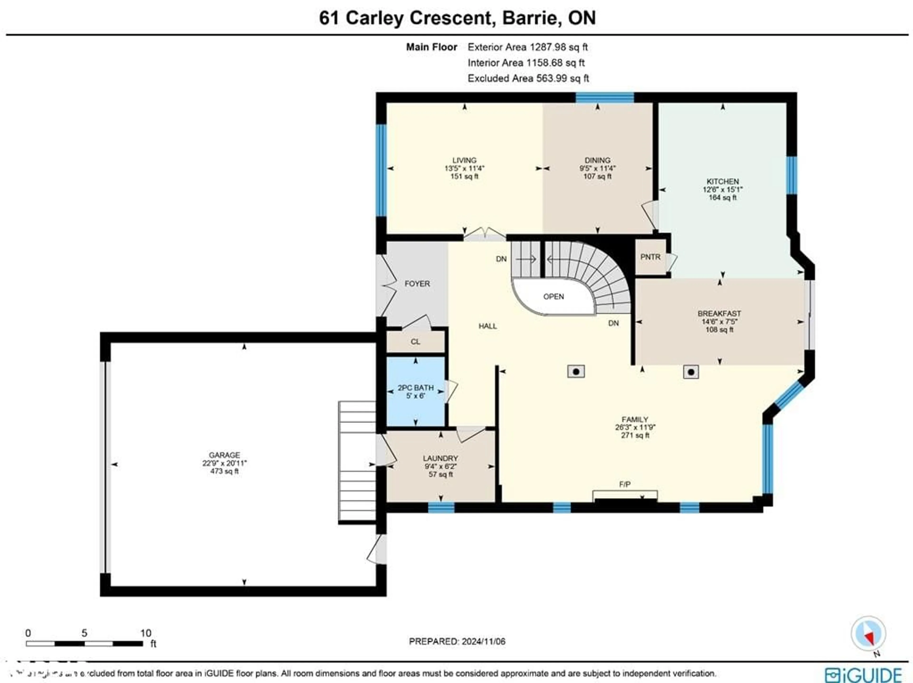 Floor plan for 61 Carley Cres, Barrie Ontario L4N 0M8