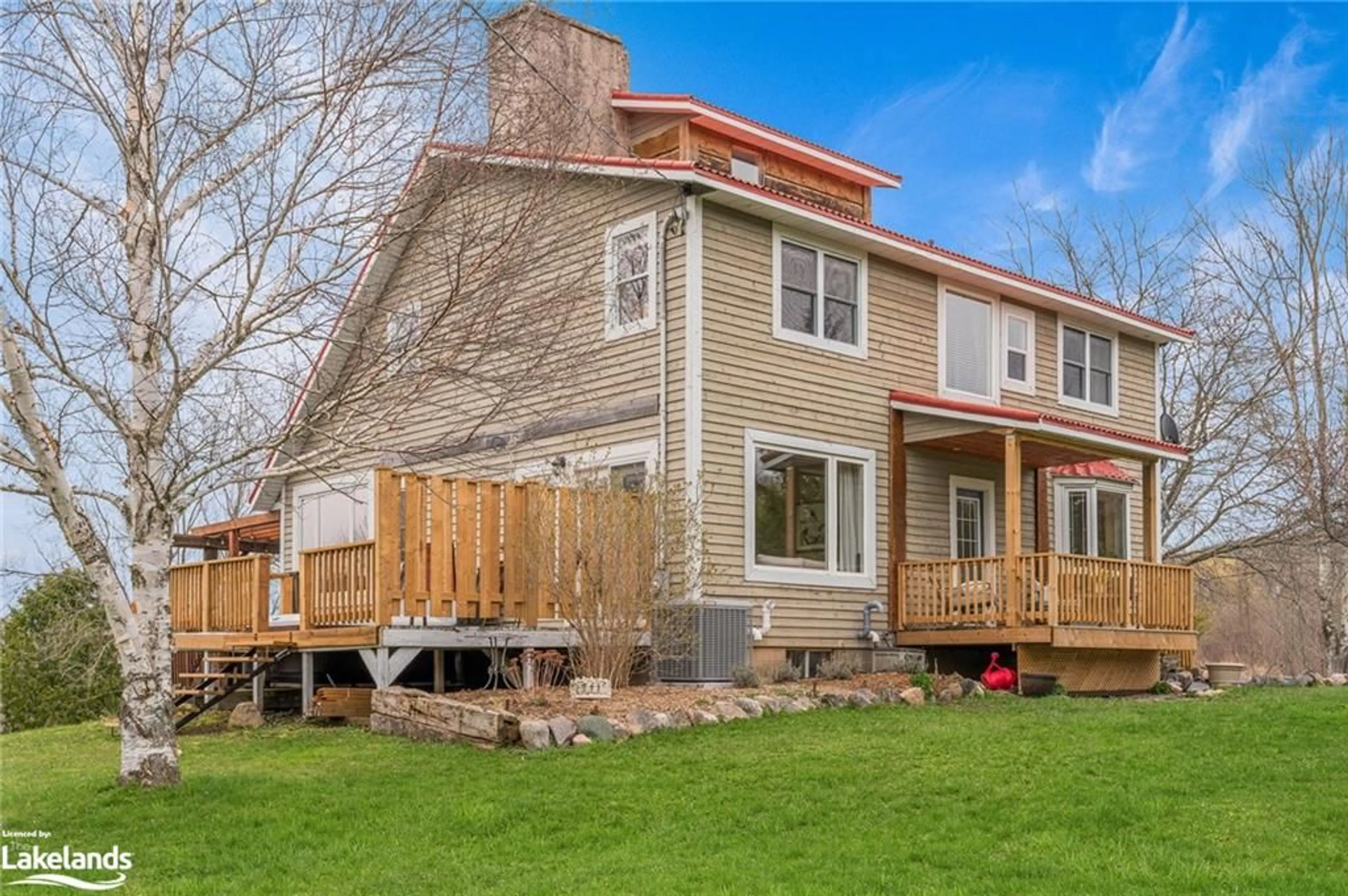 A pic from exterior of the house or condo, the fenced backyard for 635017 Pretty River Rd, The Blue Mountains Ontario L0M 1P0