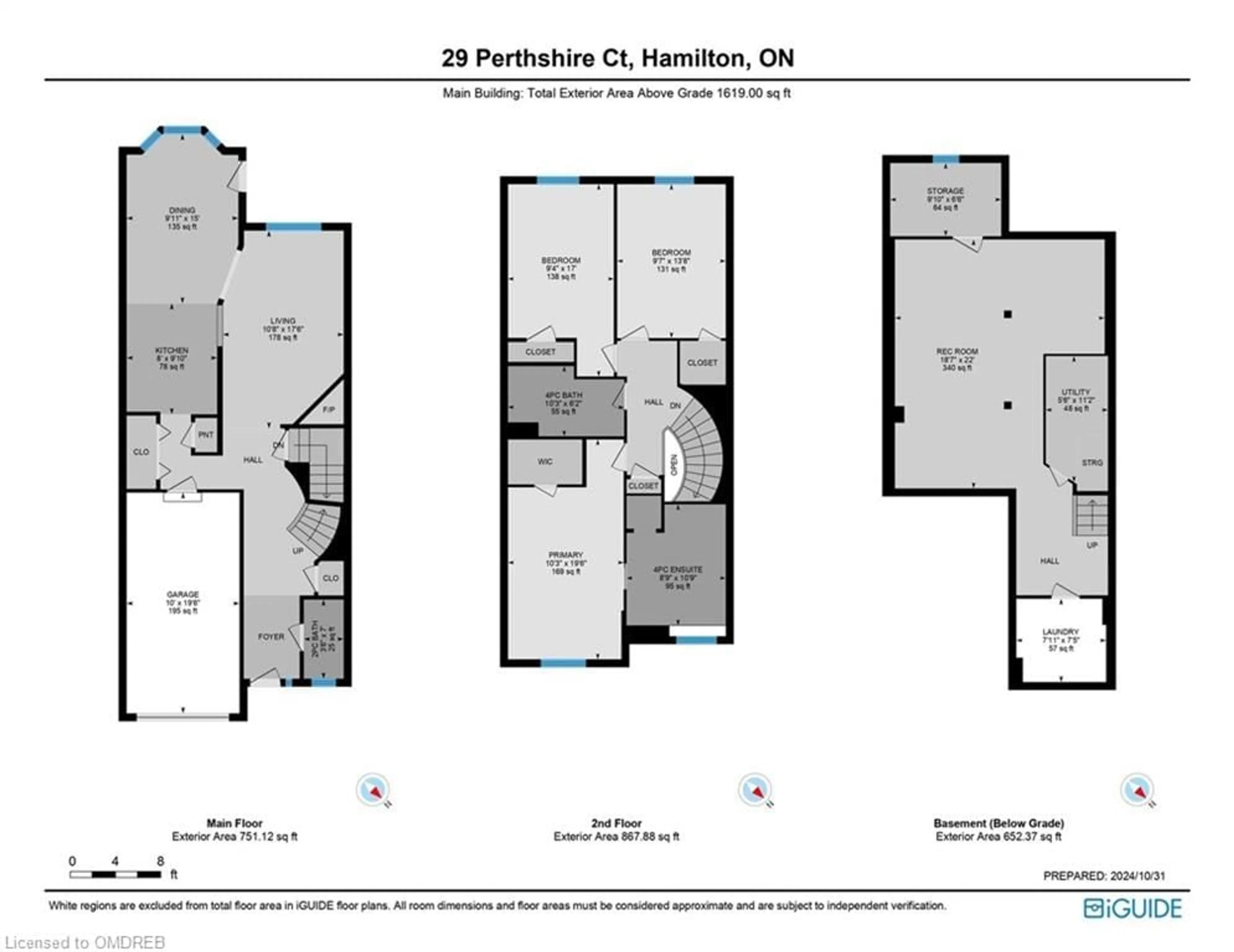 Floor plan for 29 Perthshire Crt, Hamilton Ontario L9B 2H1