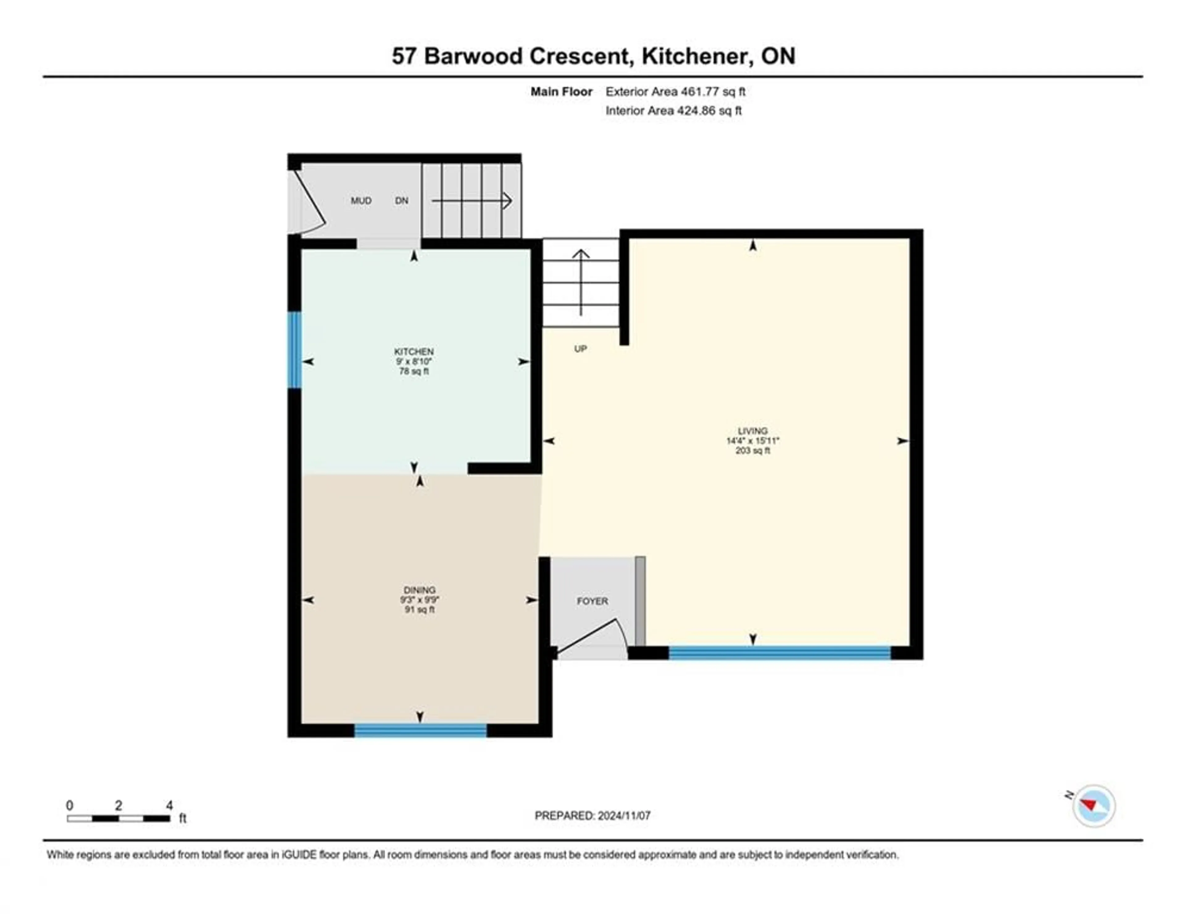 Floor plan for 57 Barwood Cres, Kitchener Ontario N2E 1T9