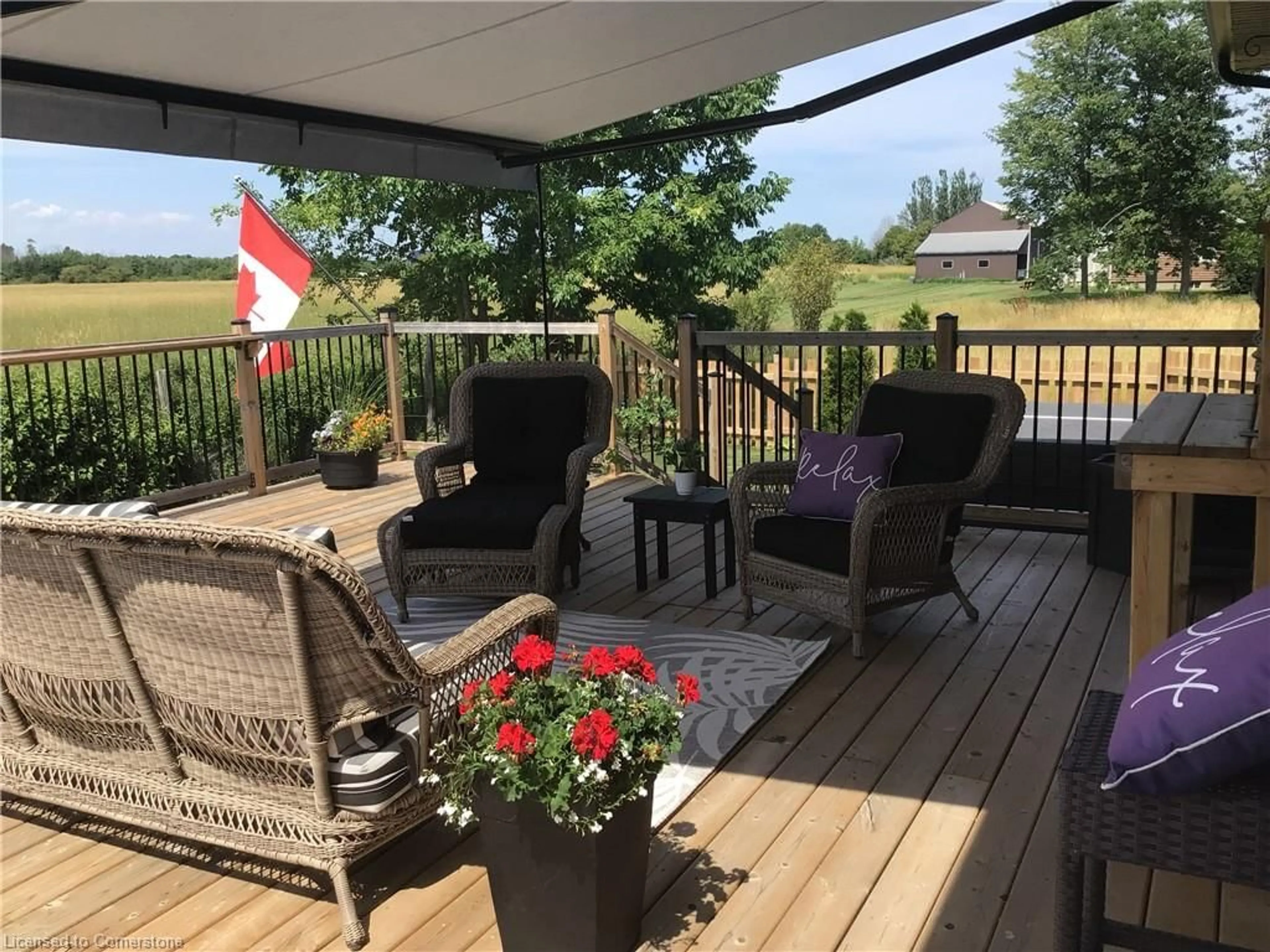 Patio, the fenced backyard for 781 South Coast Dr, Peacock Point Ontario N0A 1L0