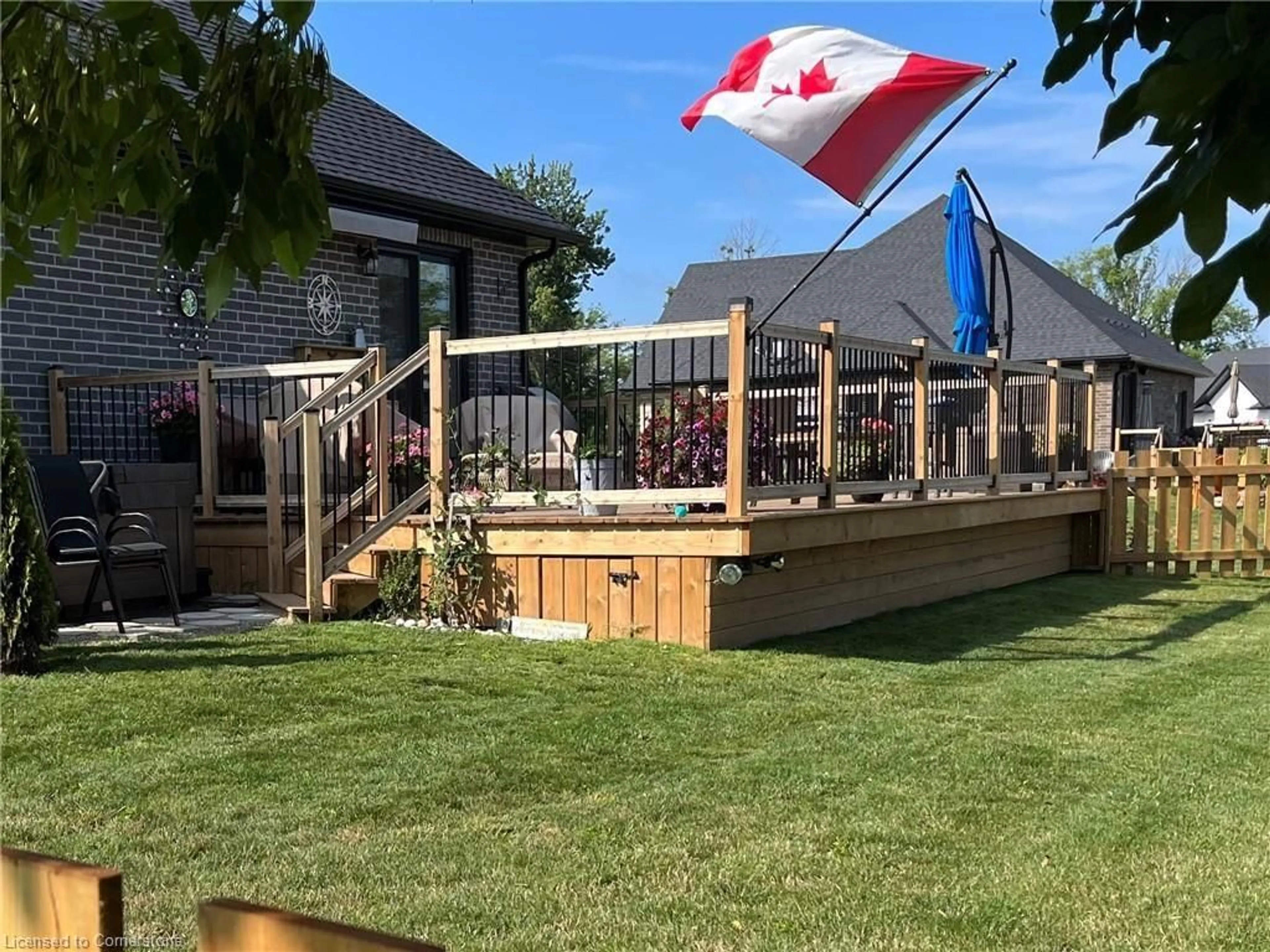 Patio, the fenced backyard for 781 South Coast Dr, Peacock Point Ontario N0A 1L0