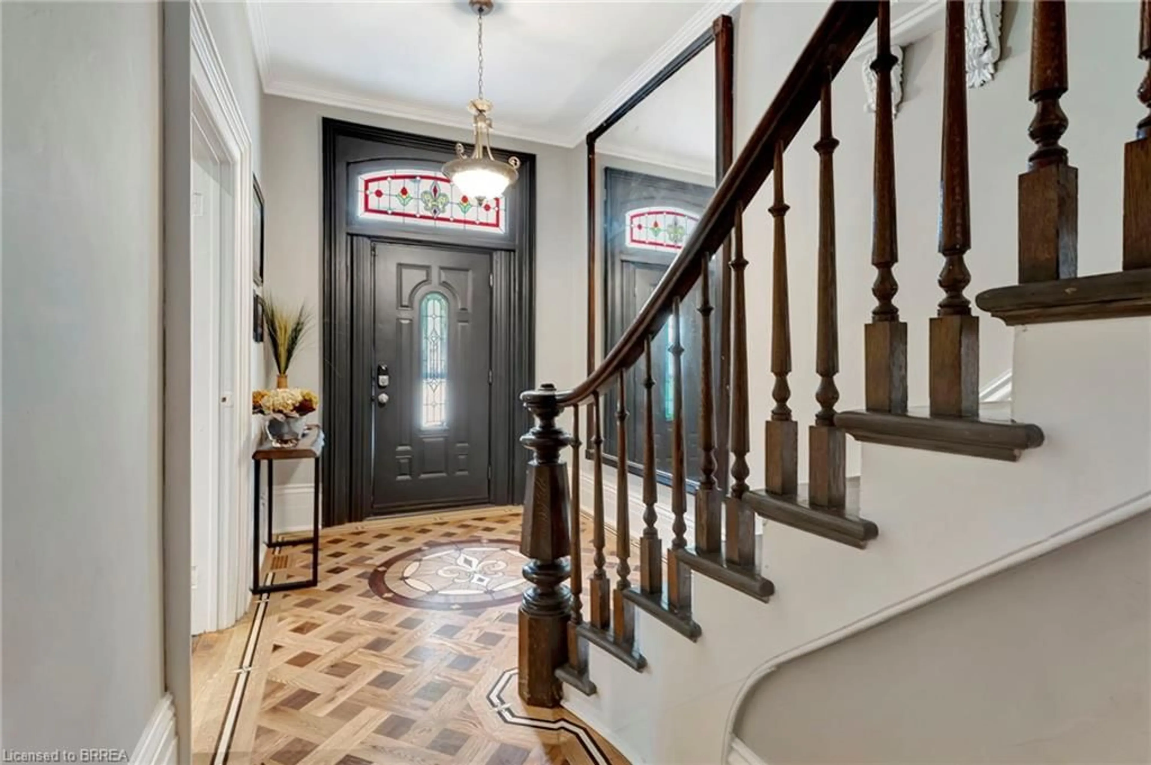 Indoor foyer, wood floors for 214 Grand River St, Paris Ontario N3L 2N3