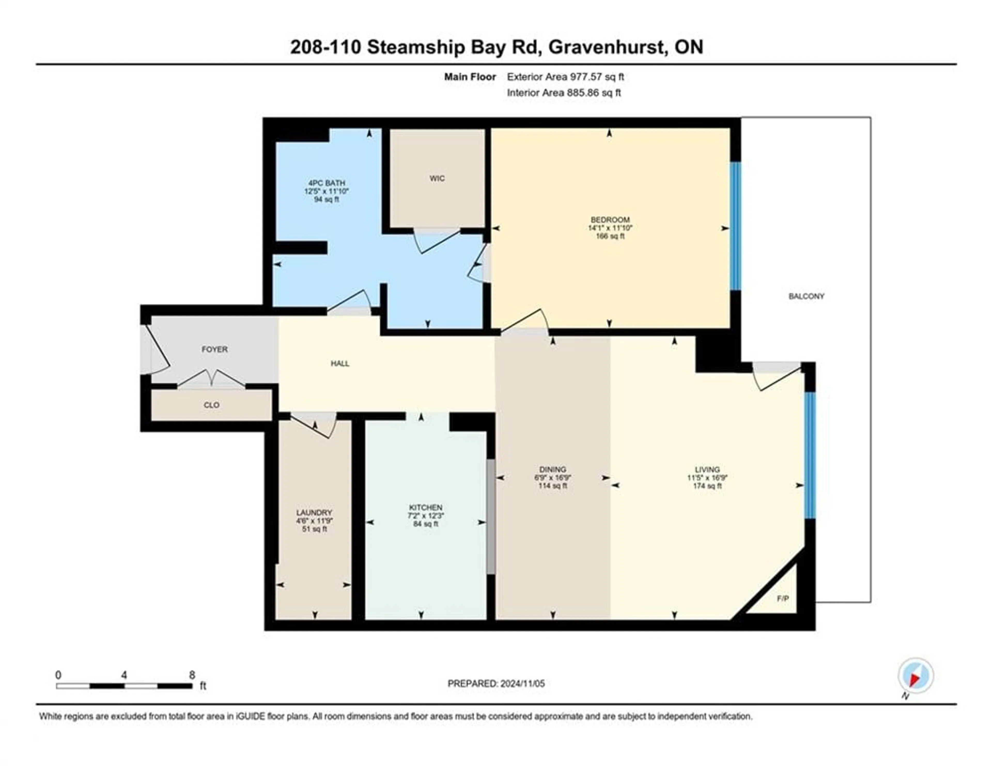 Floor plan for 110 Steamship Bay Rd #208, Gravenhurst Ontario P1P 1Z9