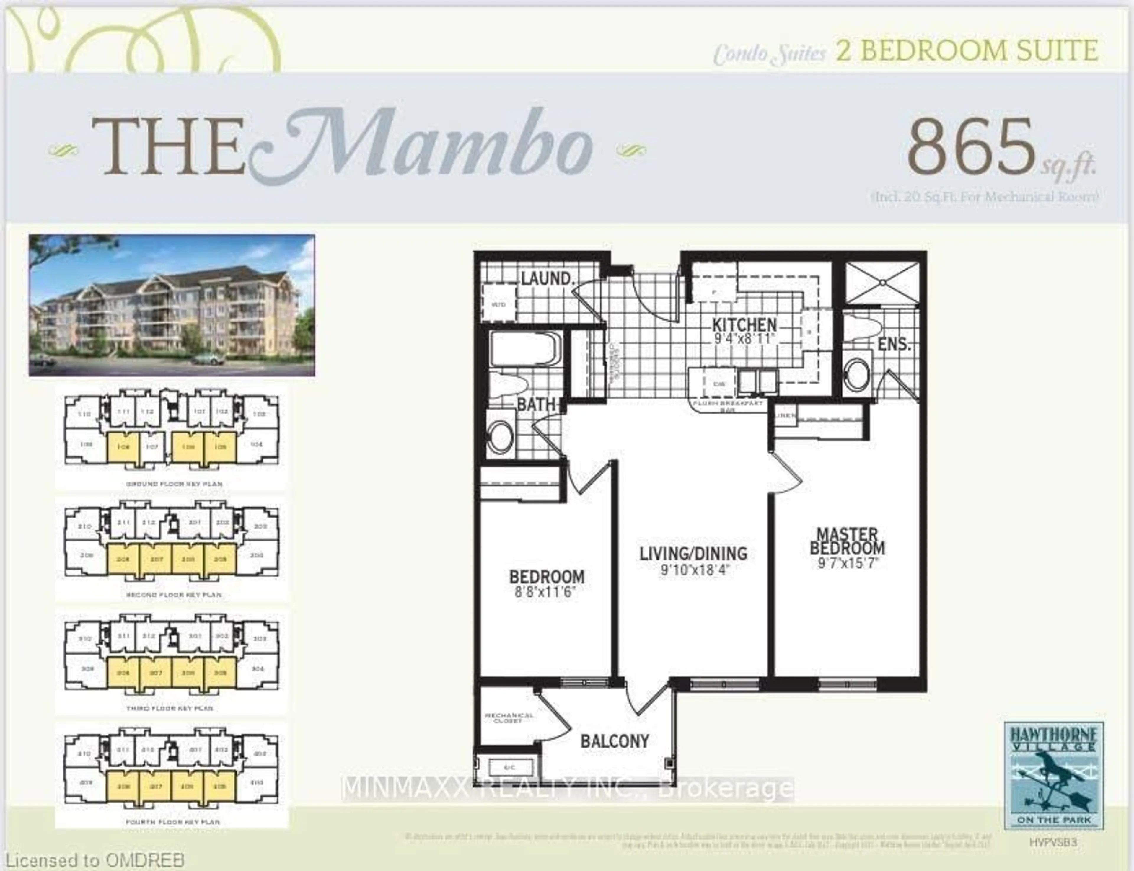 Floor plan for 1005 Nadalin Hts #305, Halton Ontario L9T 8R4