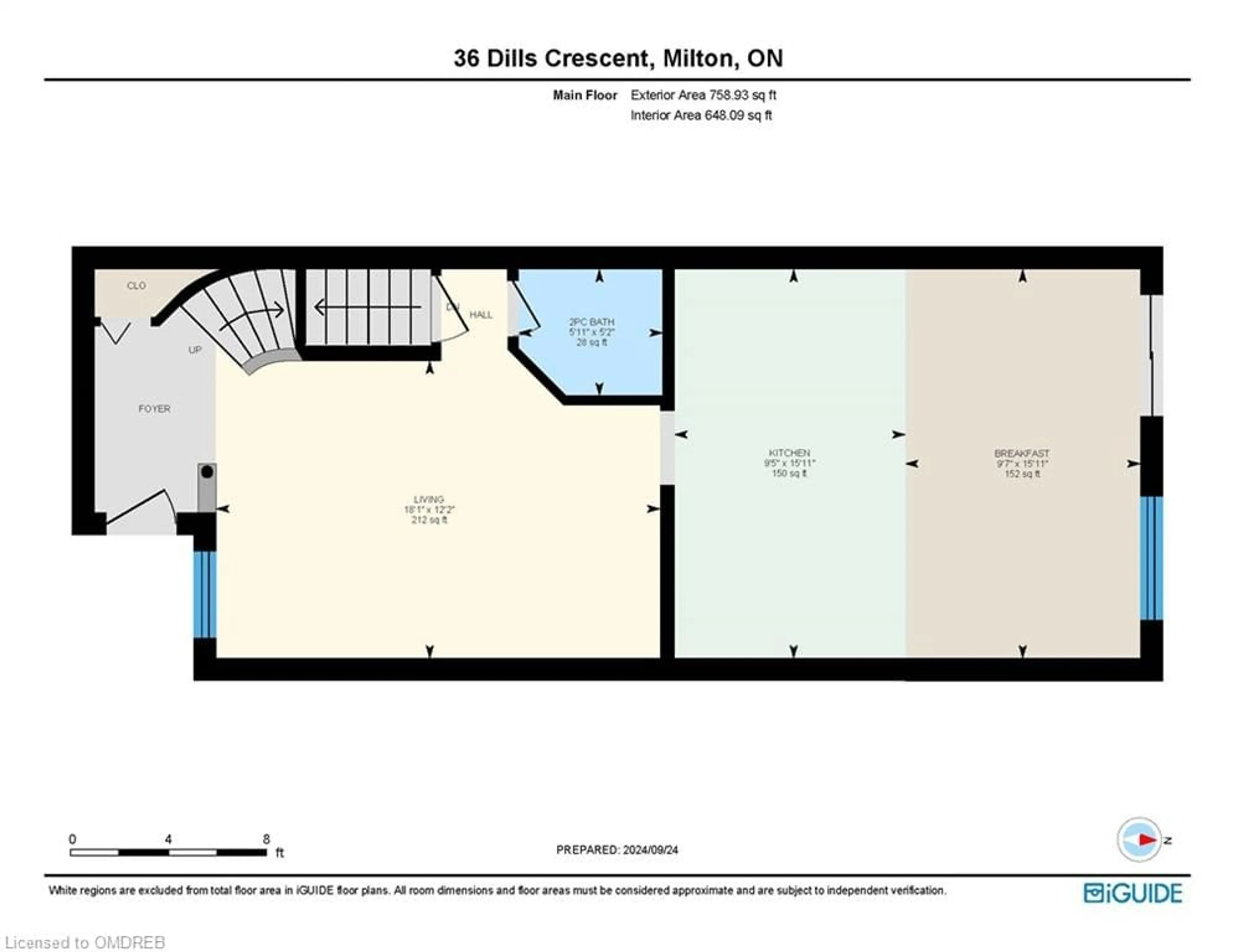 Floor plan for 36 Dills Cres, Milton Ontario L9T 5P9