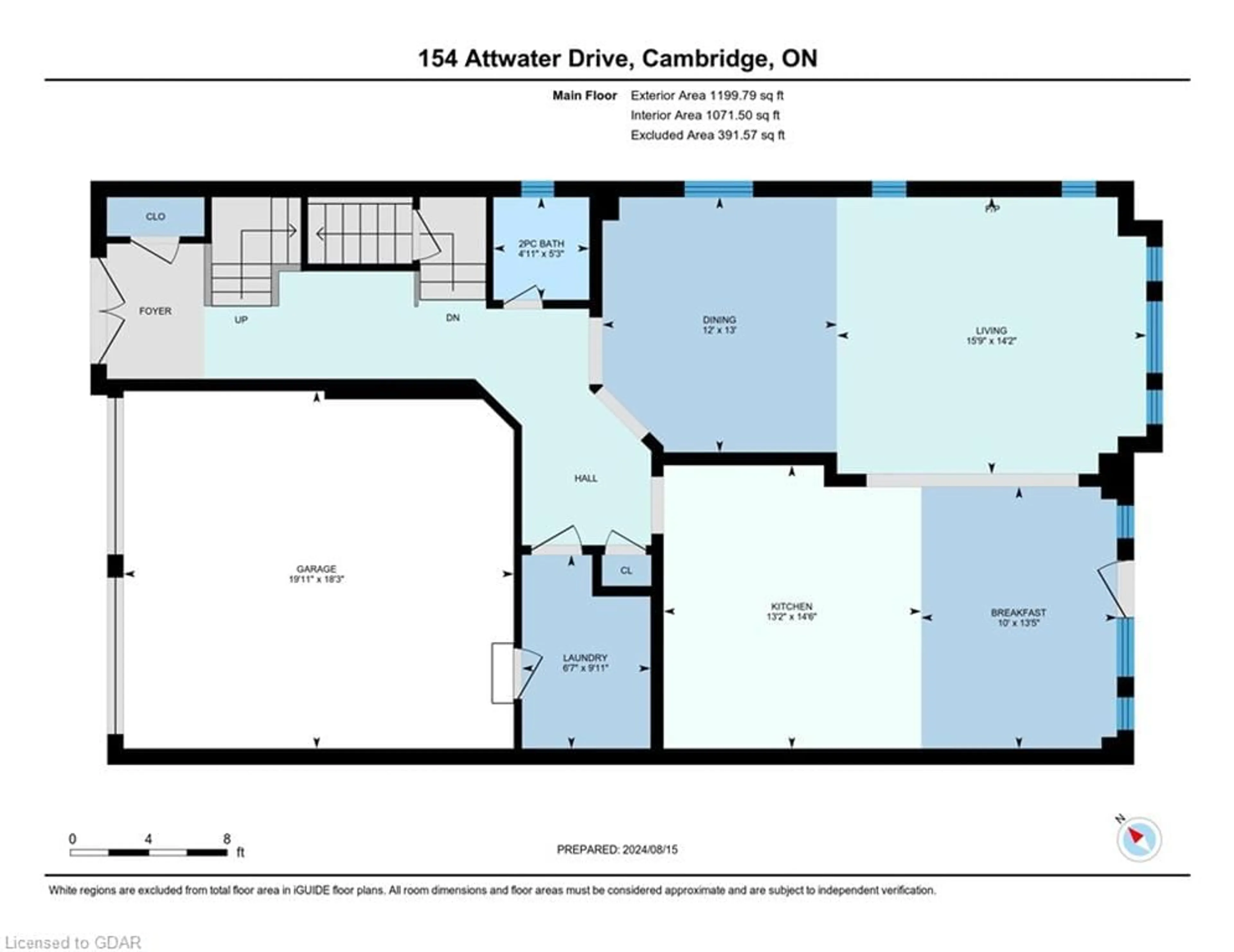 Floor plan for 154 Attwater Dr, Cambridge Ontario N1T 0G5