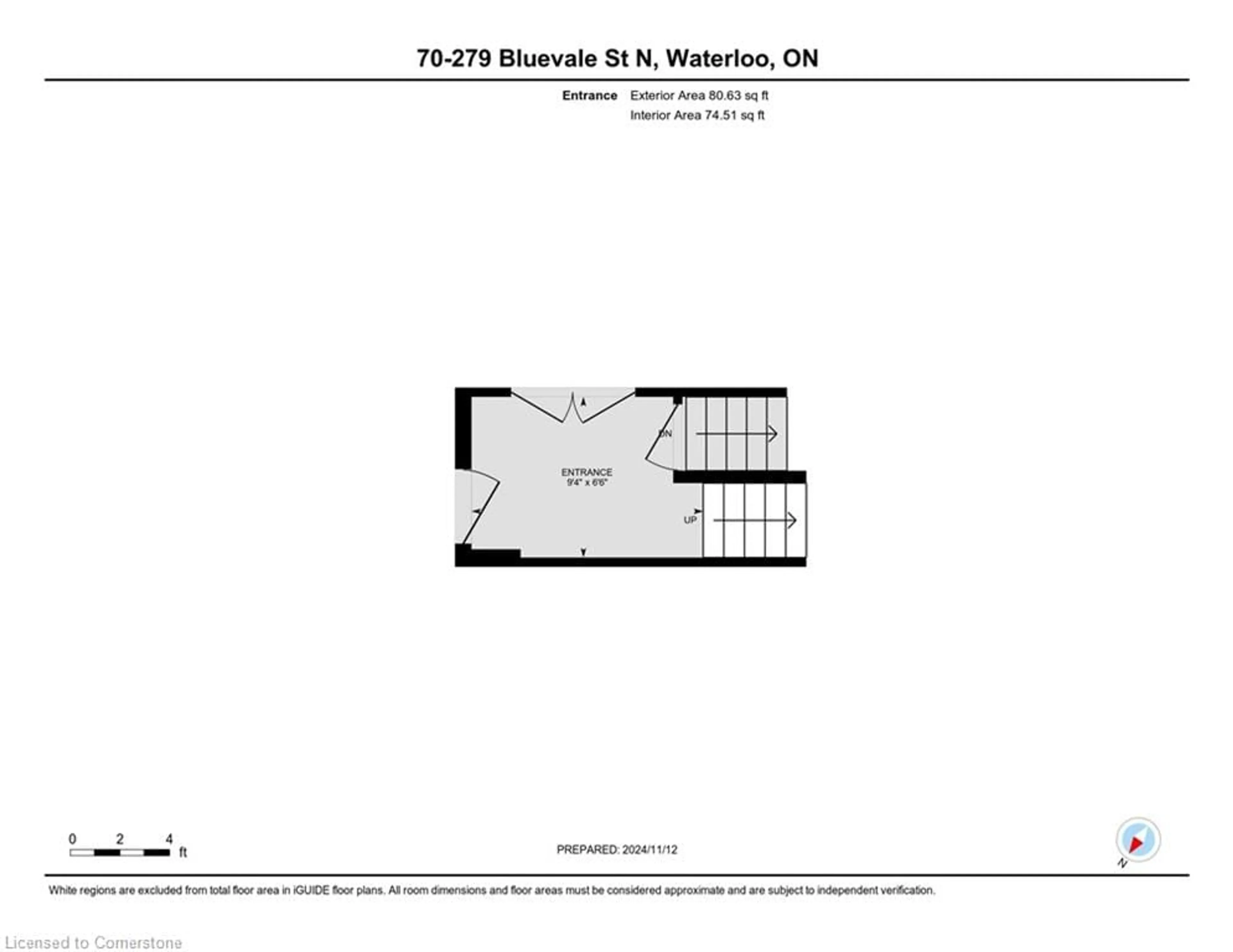 Floor plan for 279 Bluevale St #70, Waterloo Ontario N2J 4L8