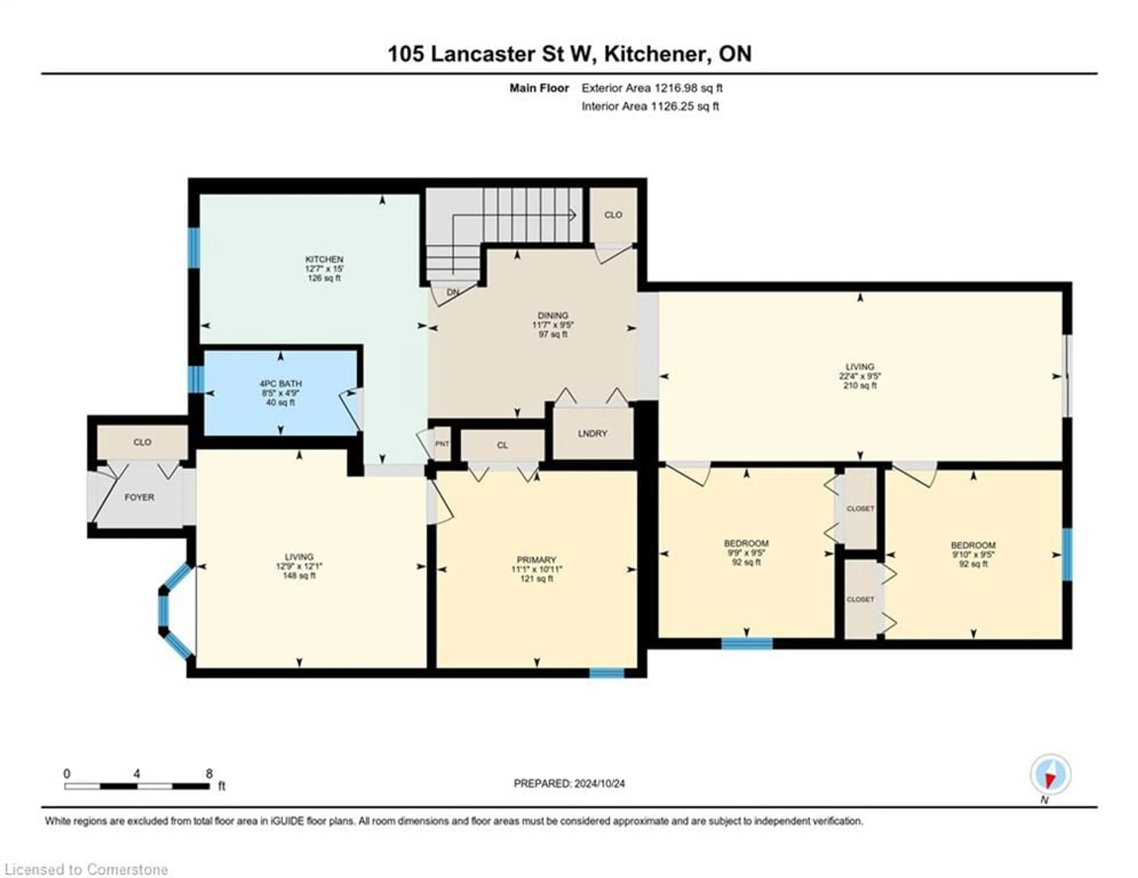 Floor plan for 105 Lancaster St, Kitchener Ontario N2H 4T4