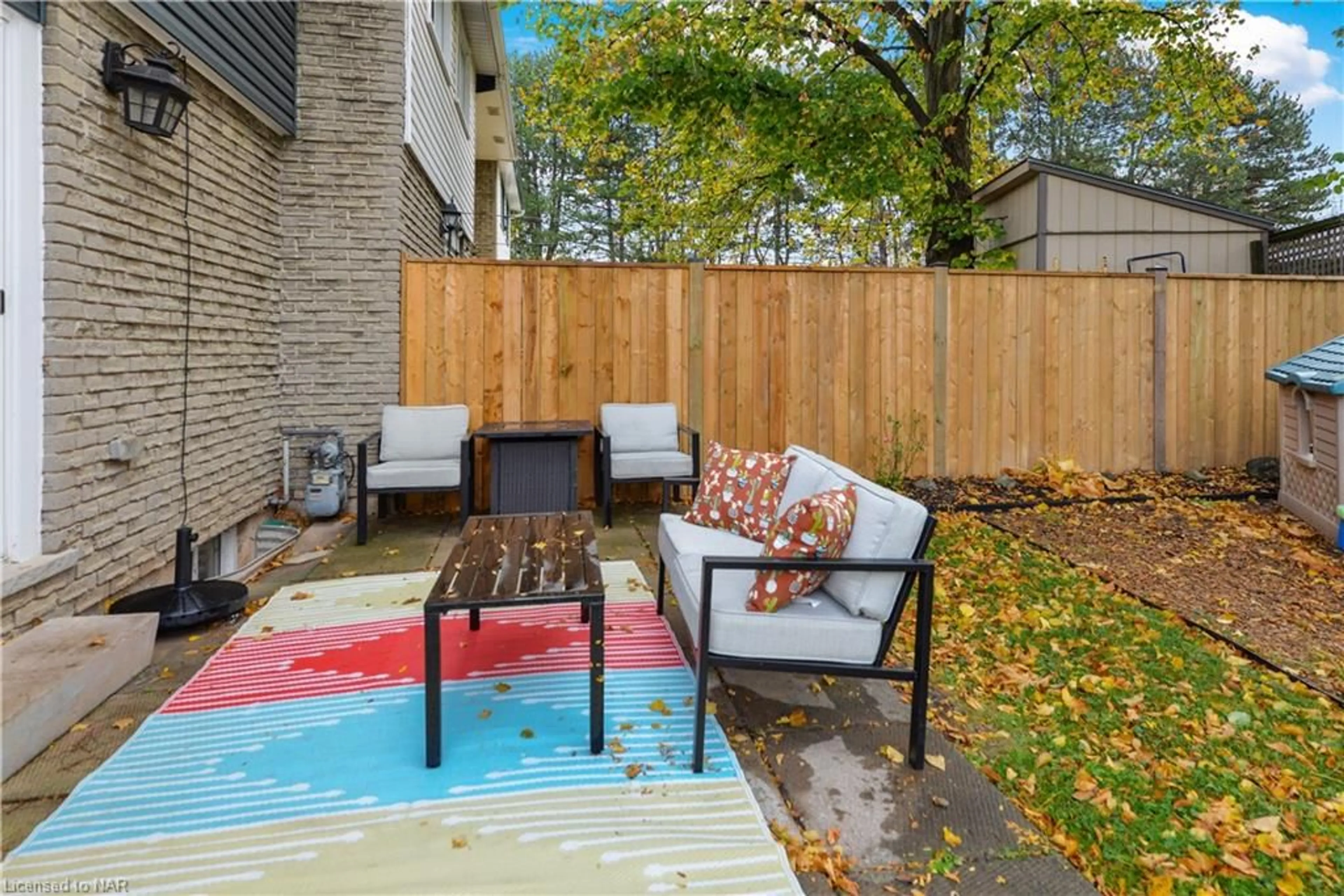 Patio, the fenced backyard for 3125 Secord Pl, Niagara Falls Ontario L2J 3K5