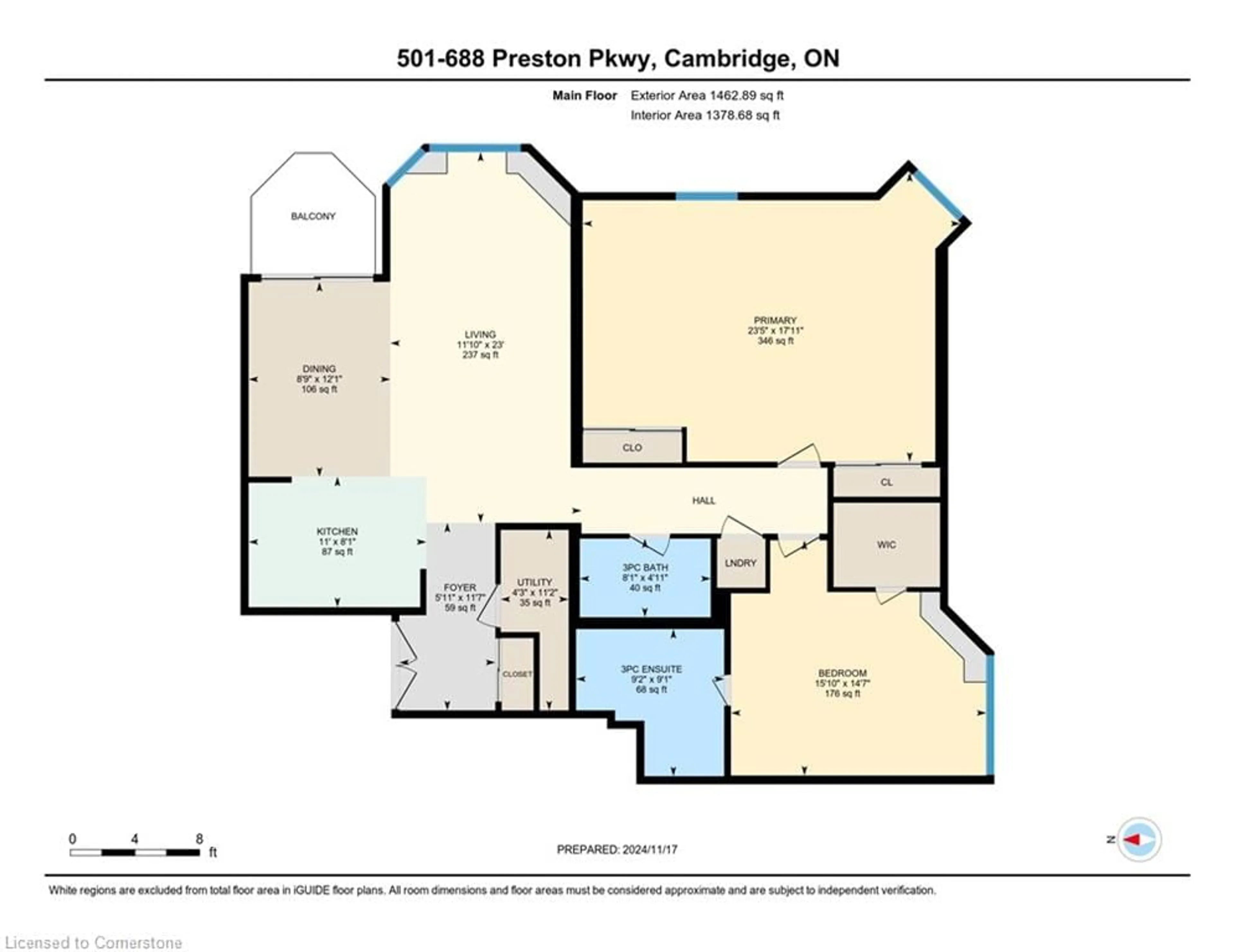 Floor plan for 688 Preston Pky #501, Cambridge Ontario N3H 5K6