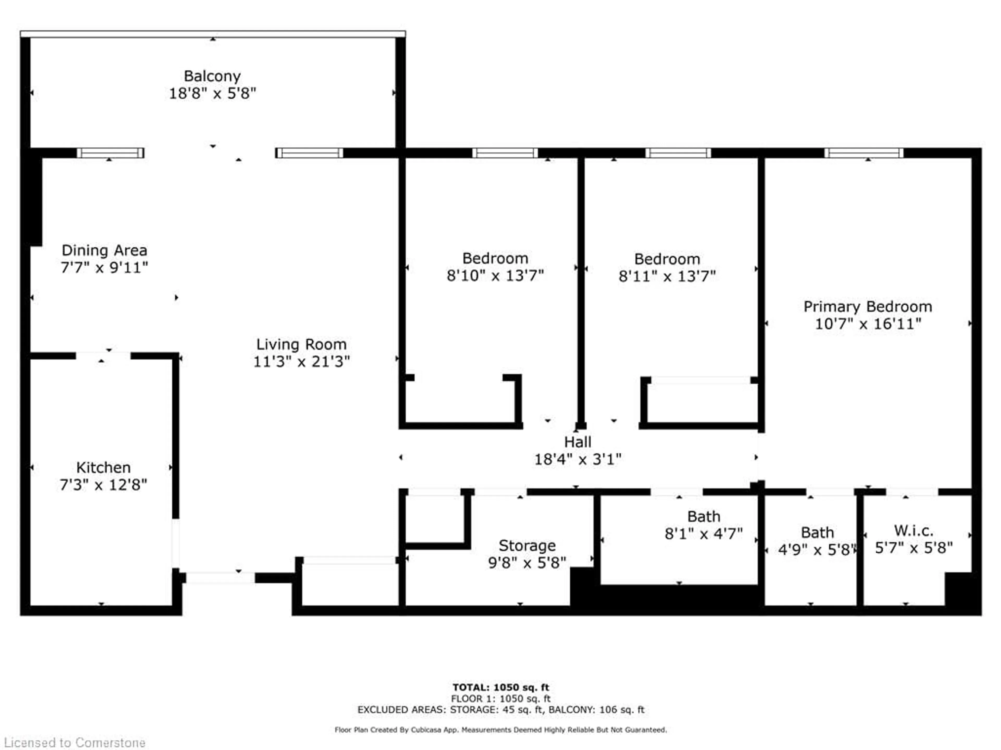 Floor plan for 1966 Main St #804, Hamilton Ontario L8S 1J6