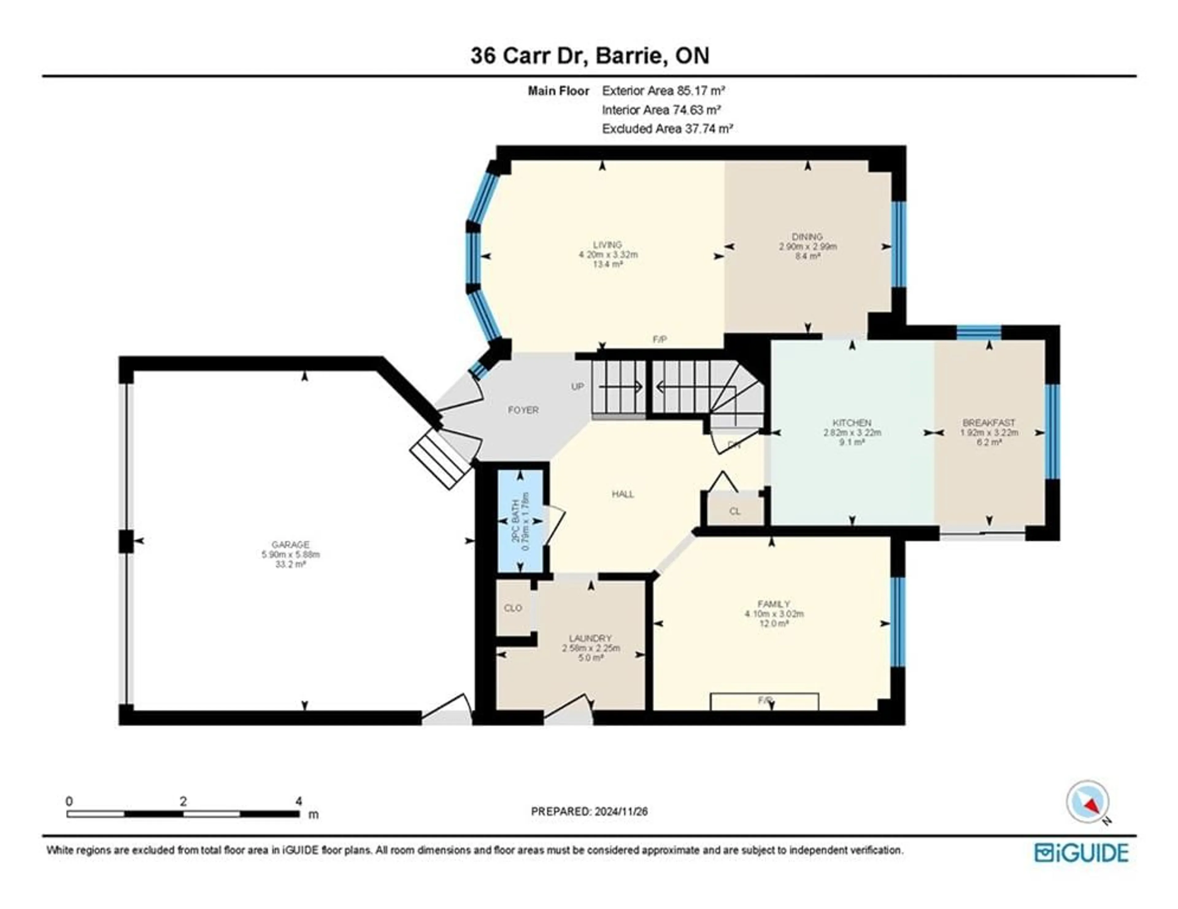 Floor plan for 36 Carr Dr, Barrie Ontario L4N 6M9